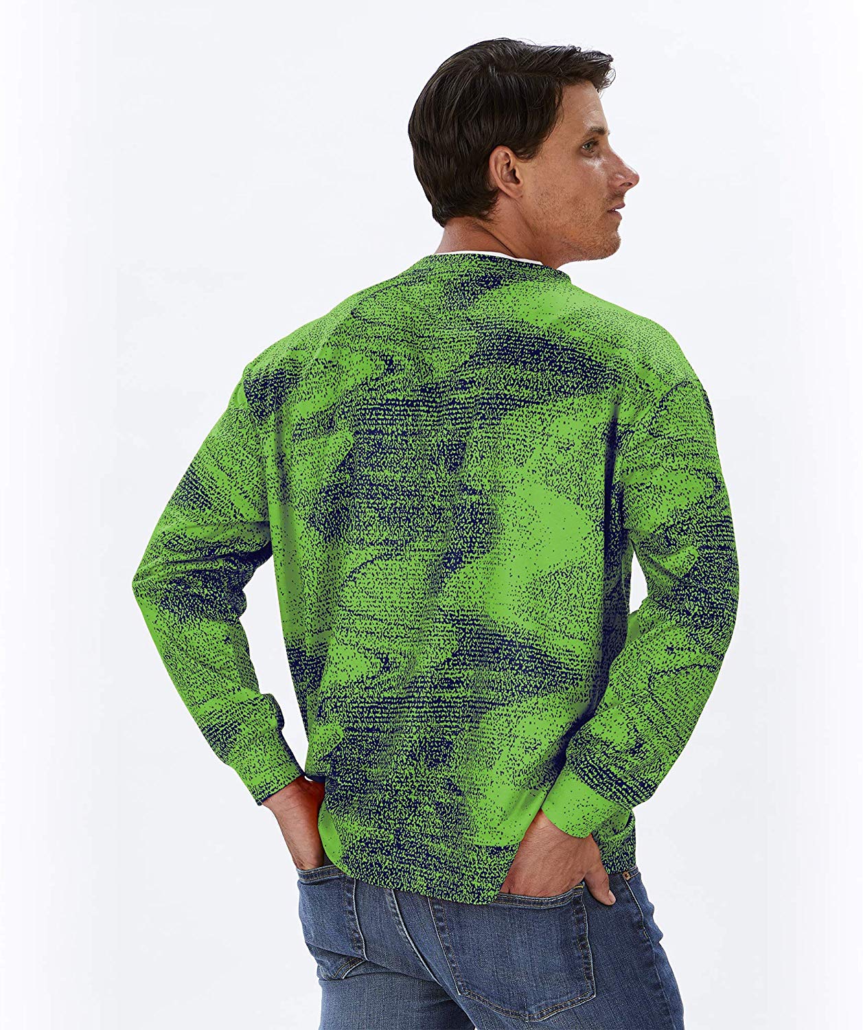 Zubaz NFL Football Men's Seattle Seahawks Static Crew Neck Sweatshirt