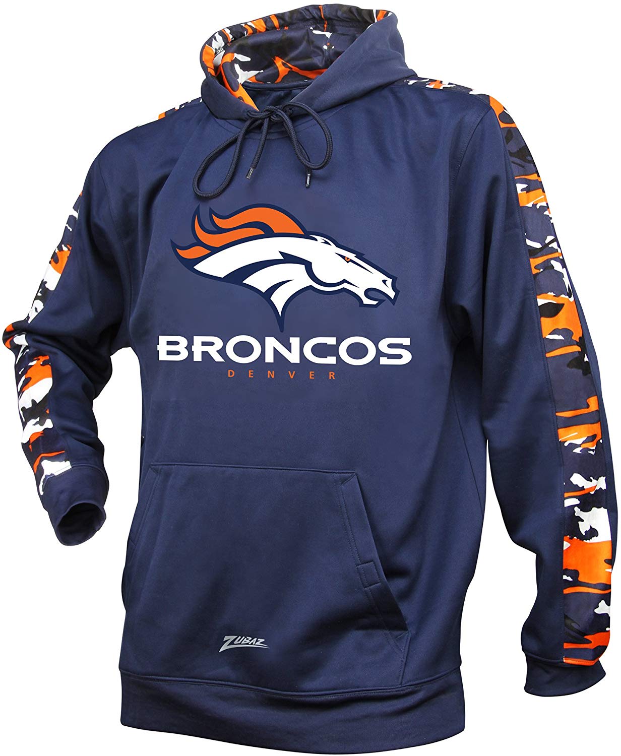 Zubaz NFL Men's Denver Broncos Pullover Hoodie with Camo Print