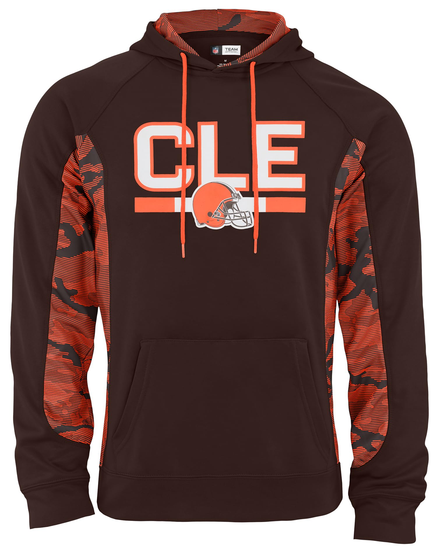 Zubaz NFL Men's Elevated Hoodie With Camo Lines, Cleveland Browns