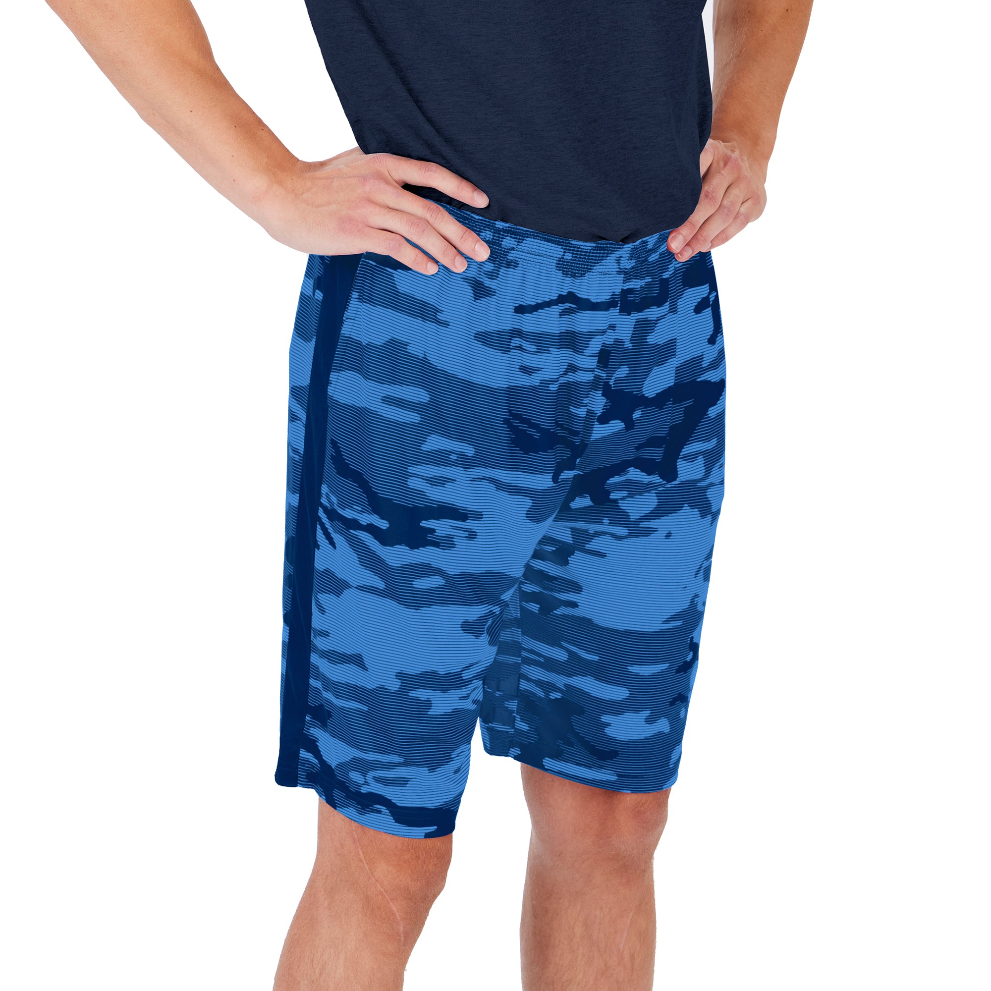 Zubaz Men's NFL Tennessee Titans Lightweight Camo Lines Shorts with Logo