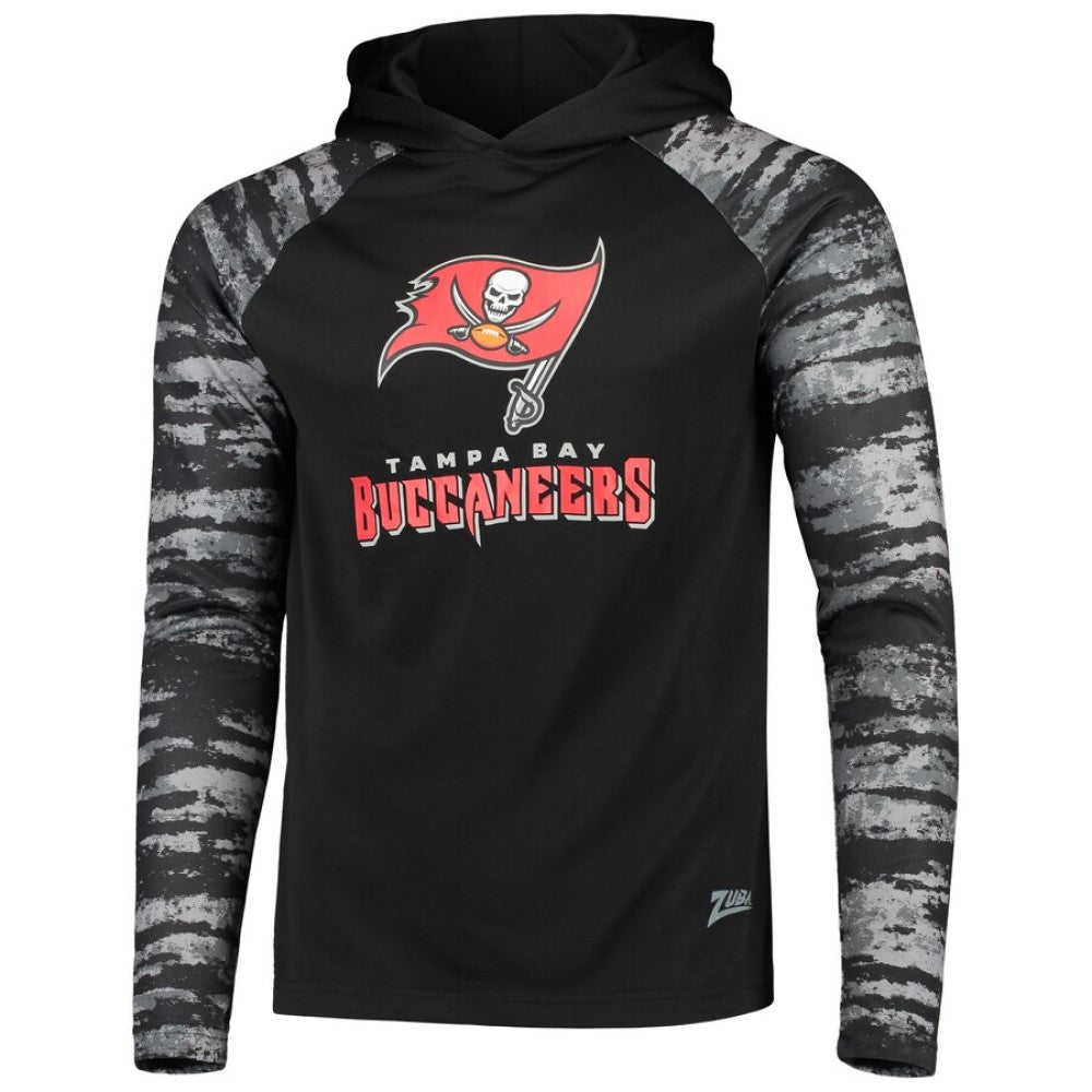 Zubaz NFL Men's Tampa Bay Buccaneers Oxide Raglan French Terry Pullover Hoodie