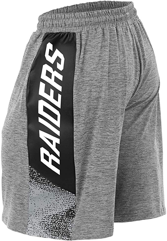 Zubaz NFL Football Mens Oakland Raiders Gray Space Dye Shorts