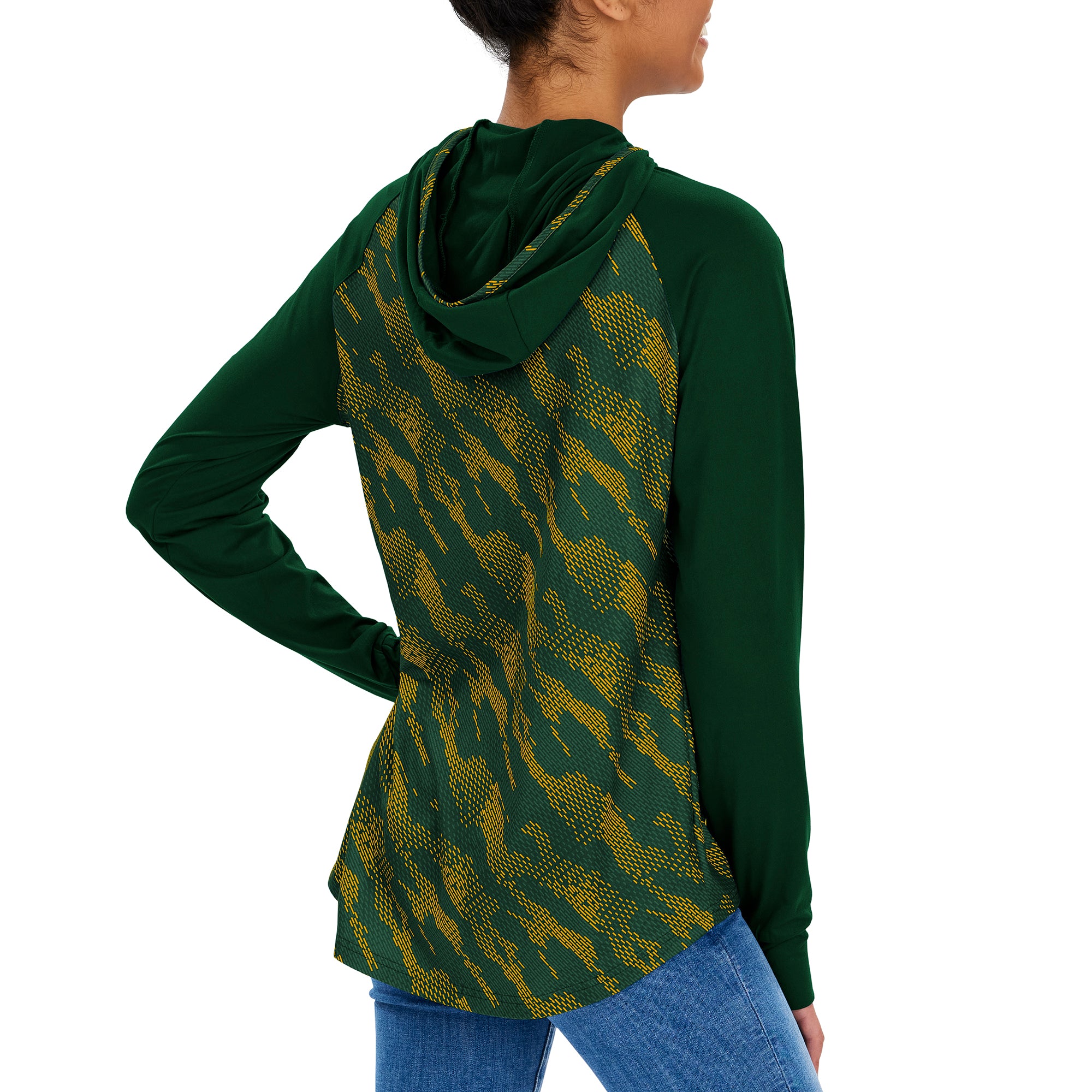 Zubaz NFL Women's Green Bay Packers Elevated Hoodie W/ Team Color Viper Print