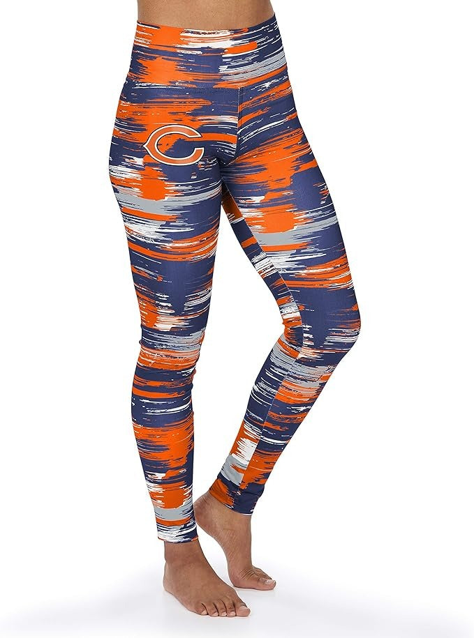 Zubaz NFL CHICAGO BEARS TEAM COLOR BRUSHED PAINT LEGGING