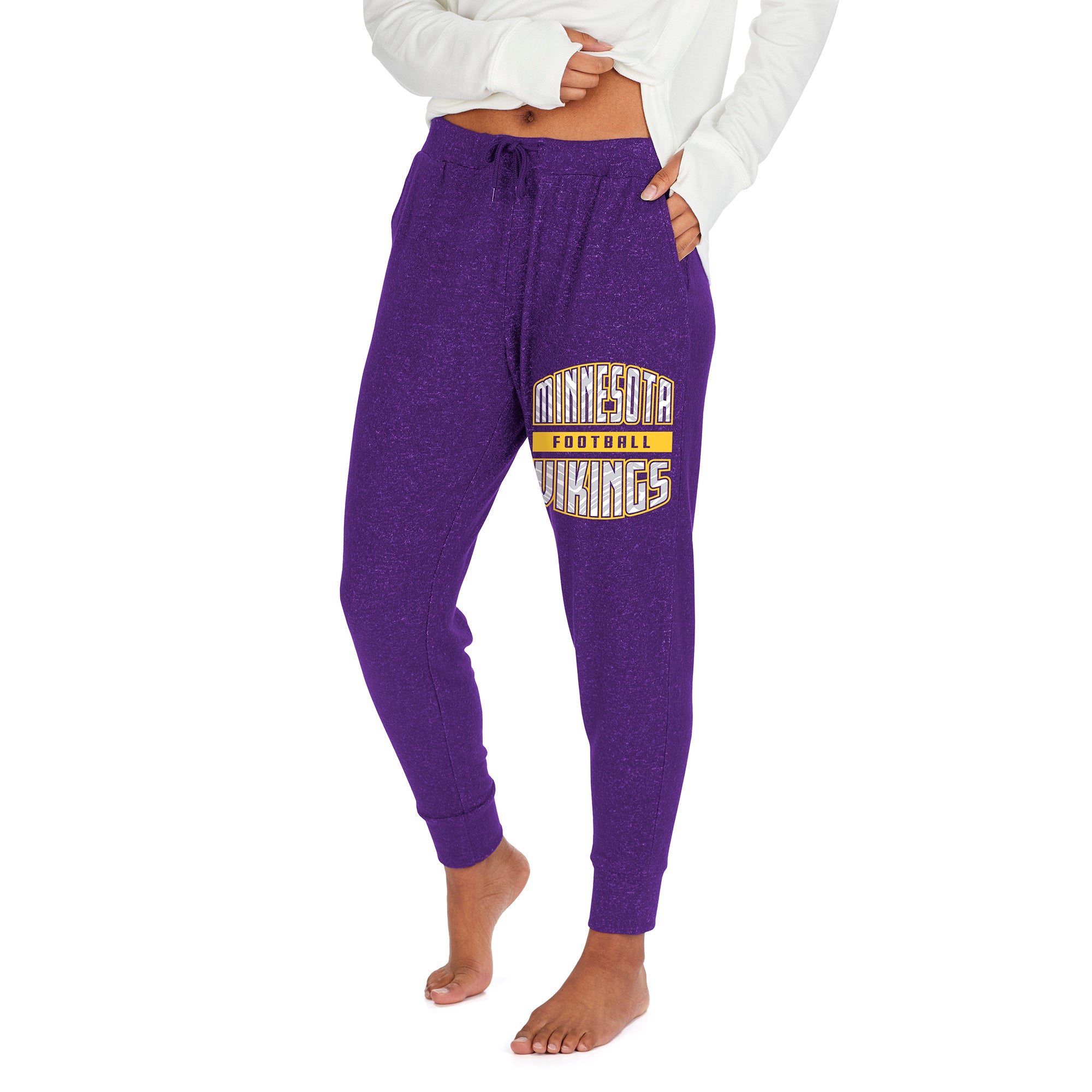 Zubaz Women's NFL Minnesota Vikings Marled Lightweight Jogger Pant