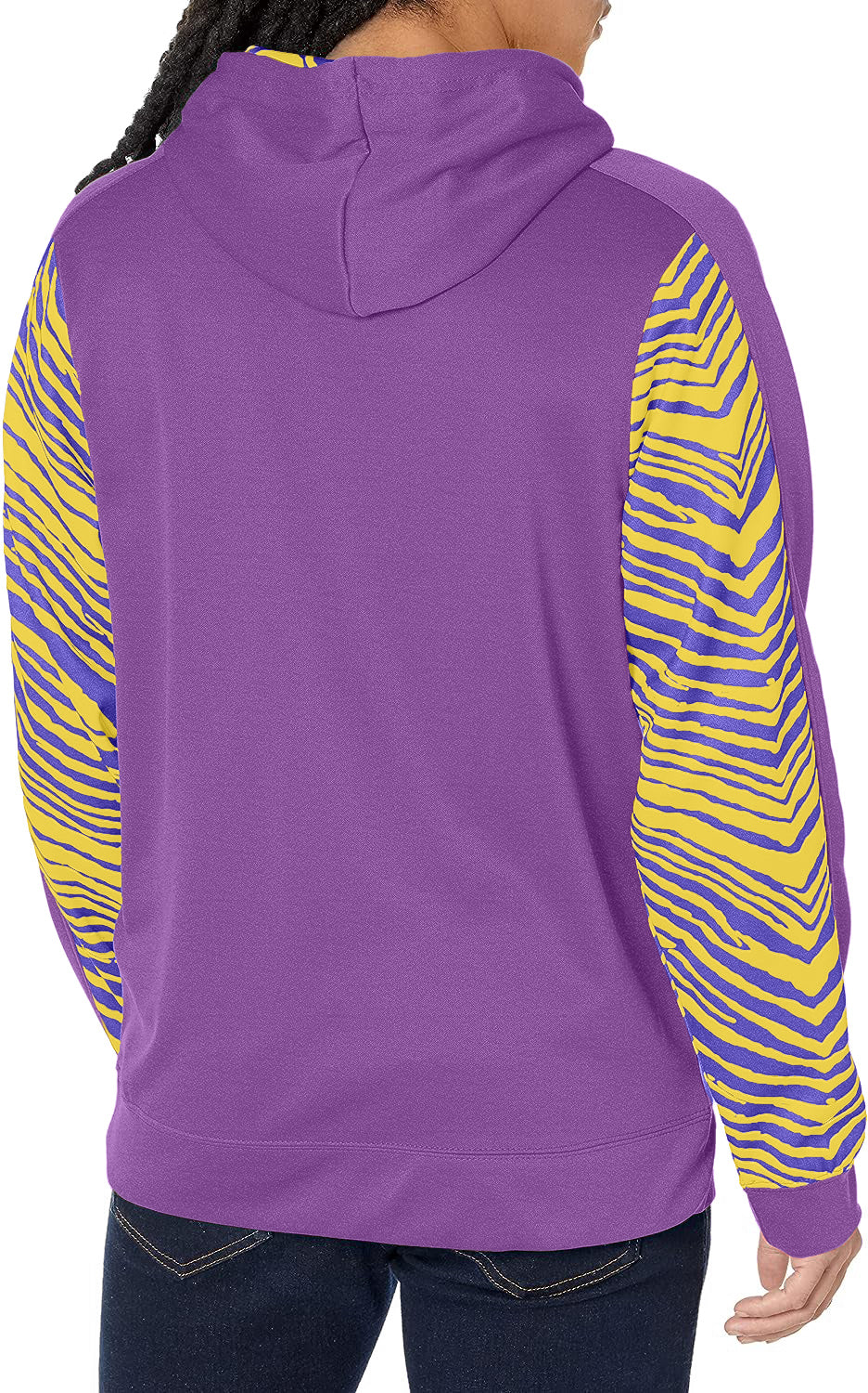 Zubaz NFL Men's Minnesota Vikings Team Color with Zebra Accents Pullover Hoodie