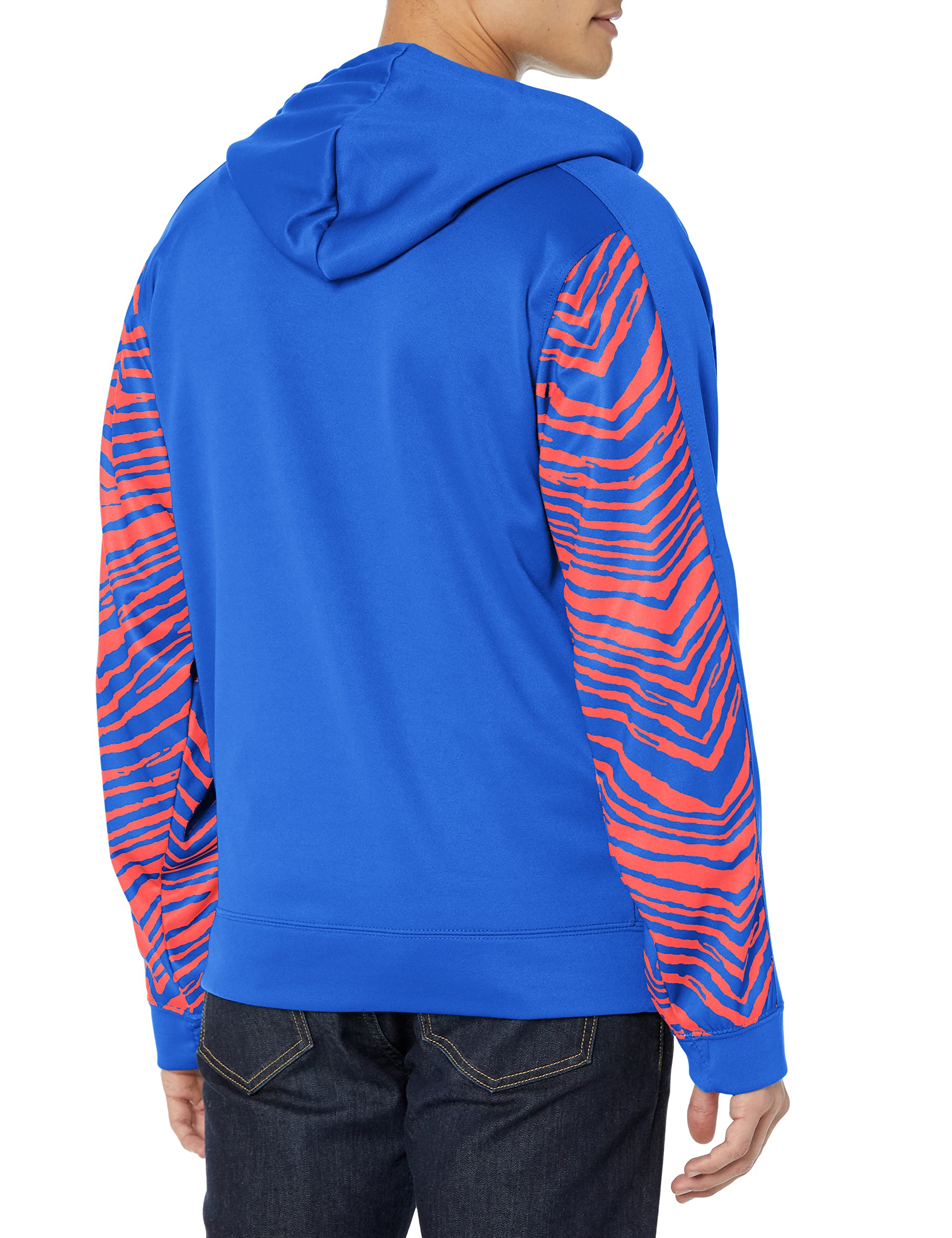 Zubaz NFL Buffalo Bills Team Color Full Zip Hood With 2-Color Zebra Accents