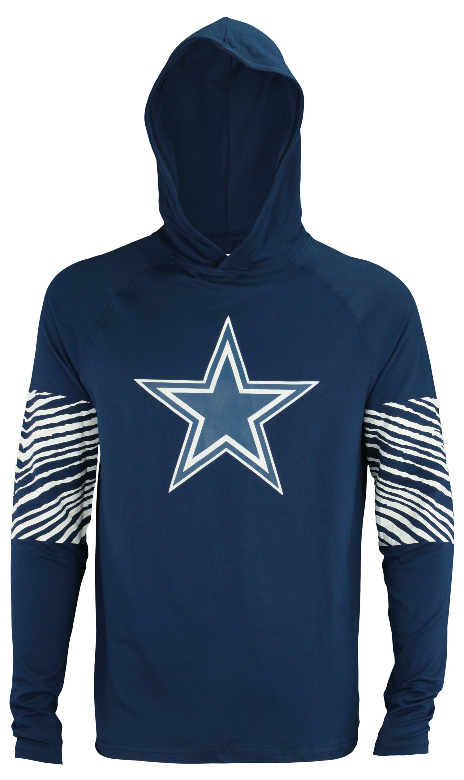 Zubaz NFL Men's Dallas Cowboys Zebra Print Primary Logo Lightweight Hoodie