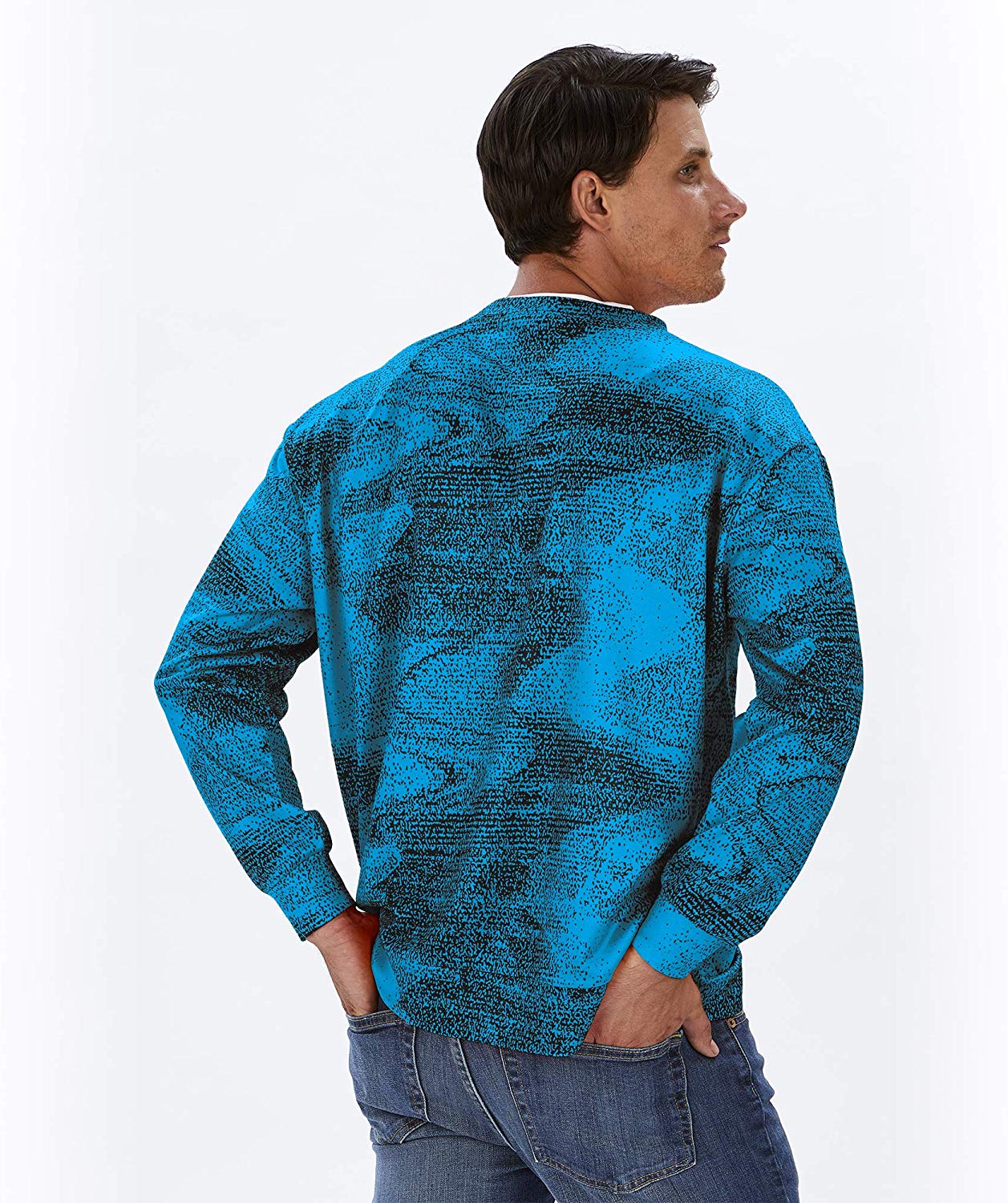 Zubaz NFL Football Men's Carolina Panthers Static Crew Neck Sweatshirt