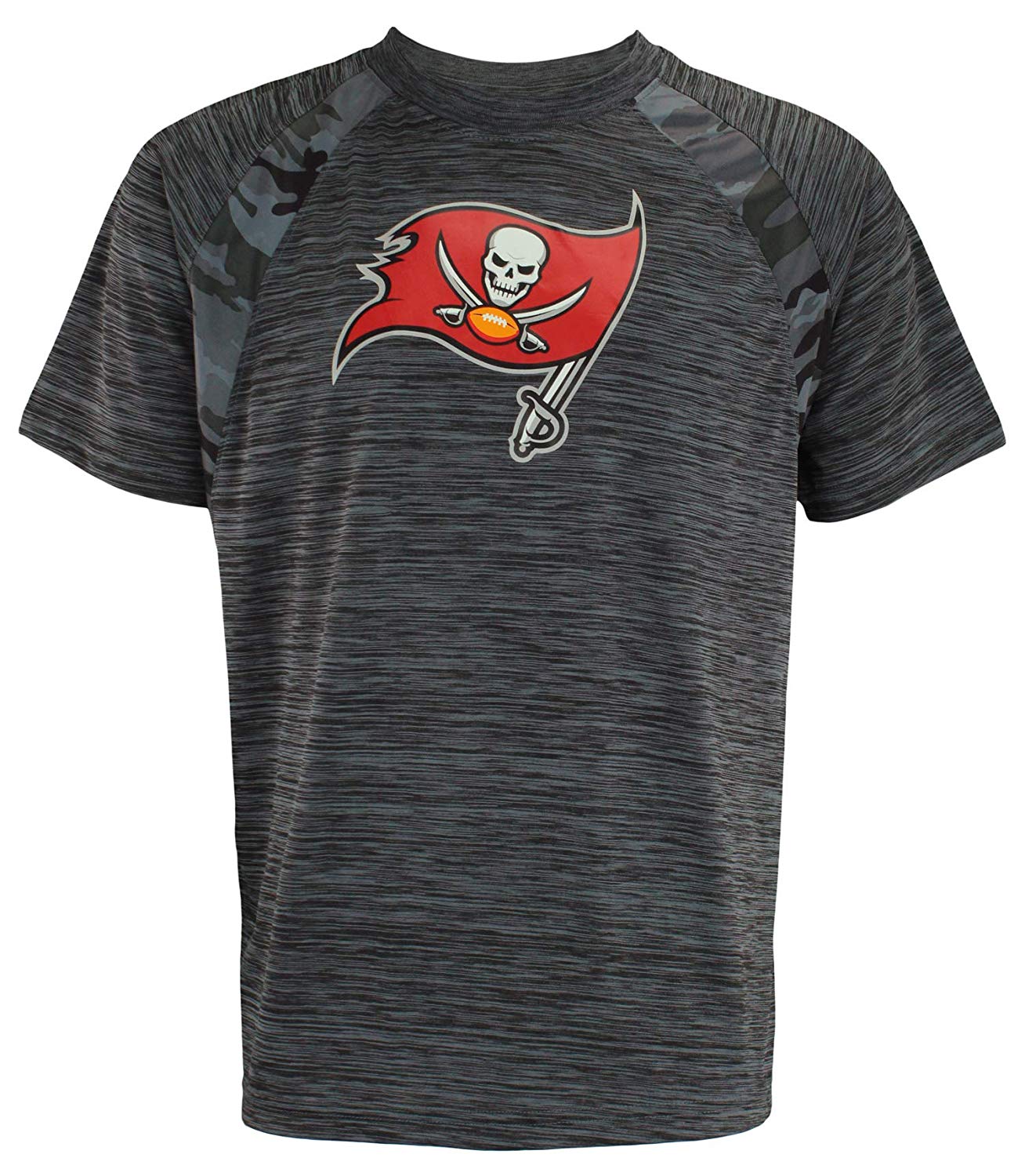 Zubaz NFL Men's Tampa Bay Buccaneers Tonal Camo Raglan T-Shirt