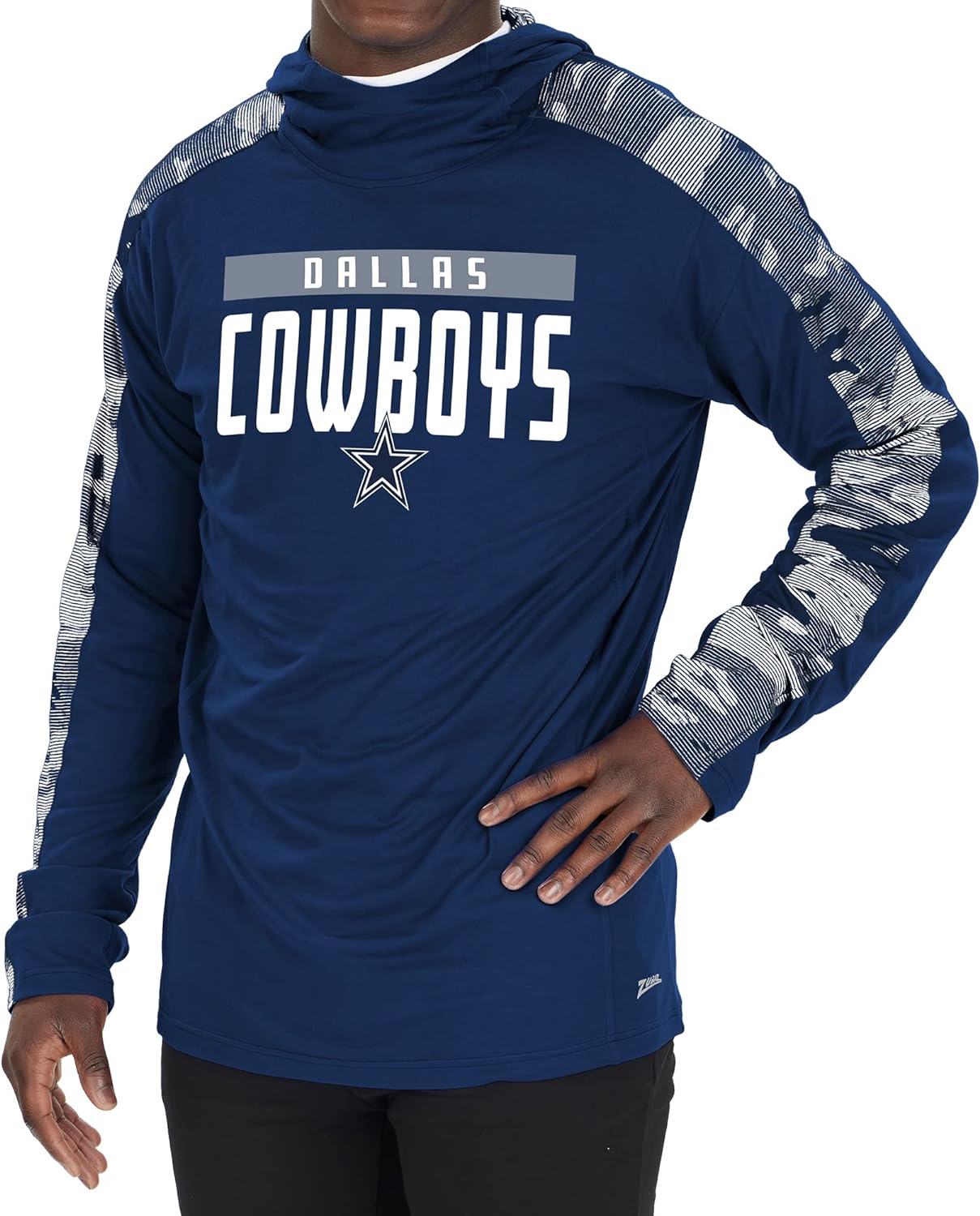 Zubaz NFL Men's Dallas Cowboys Lightweight Elevated Hoodie with Camo Accents