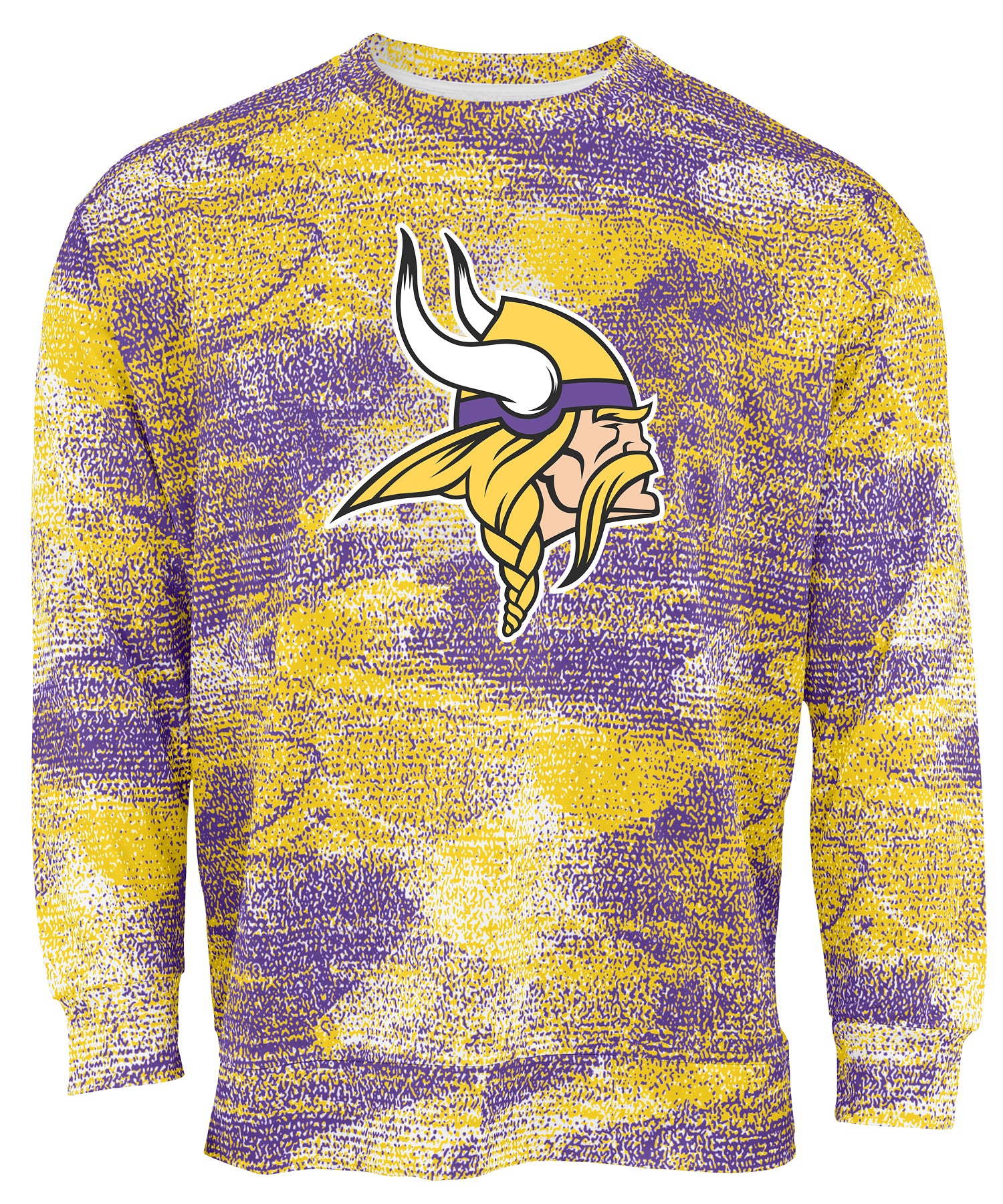 Zubaz NFL Men's Team Logo Static Crew Neck Sweatshirt Minnesota Vikings