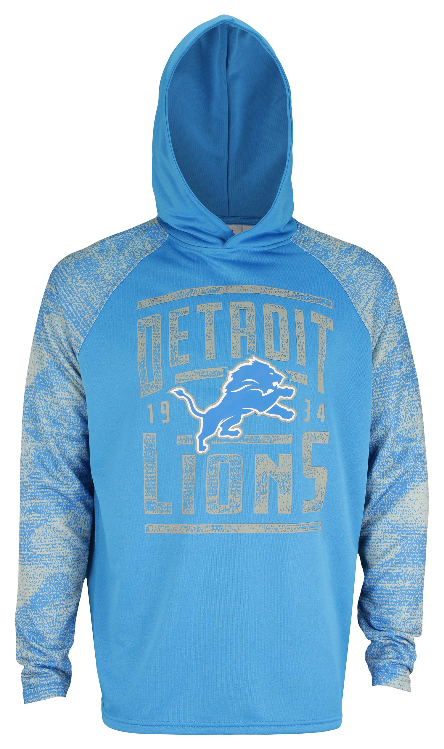 Zubaz NFL Men's Detroit Lions Light Weight Pullover Hoodie with Static Sleeves