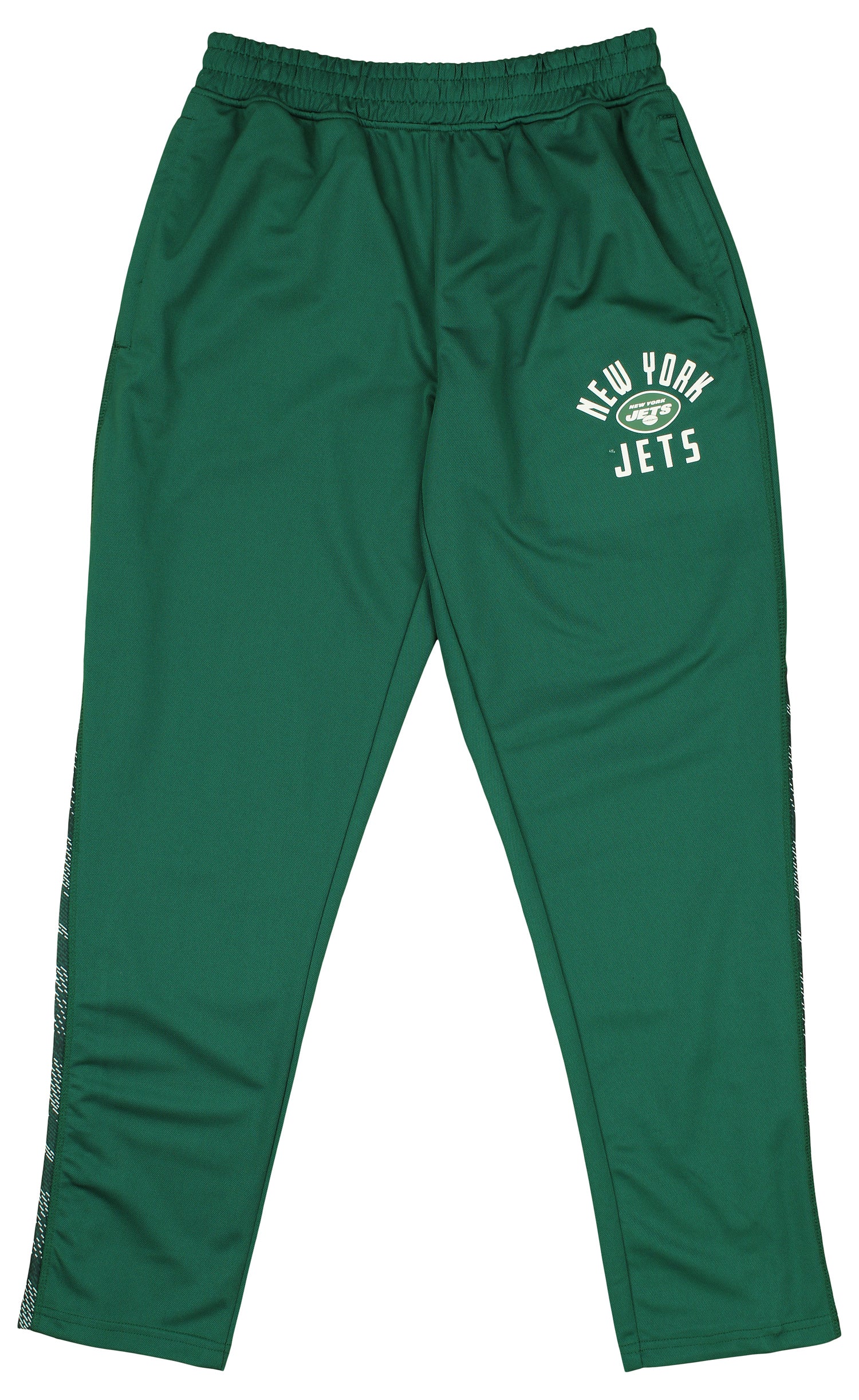 Zubaz NFL Men's NEW YORK JETS SOLID TEAM COLOR ELEVATED JACQUARD TRACK PANT W/ VIPER ACCENT Large