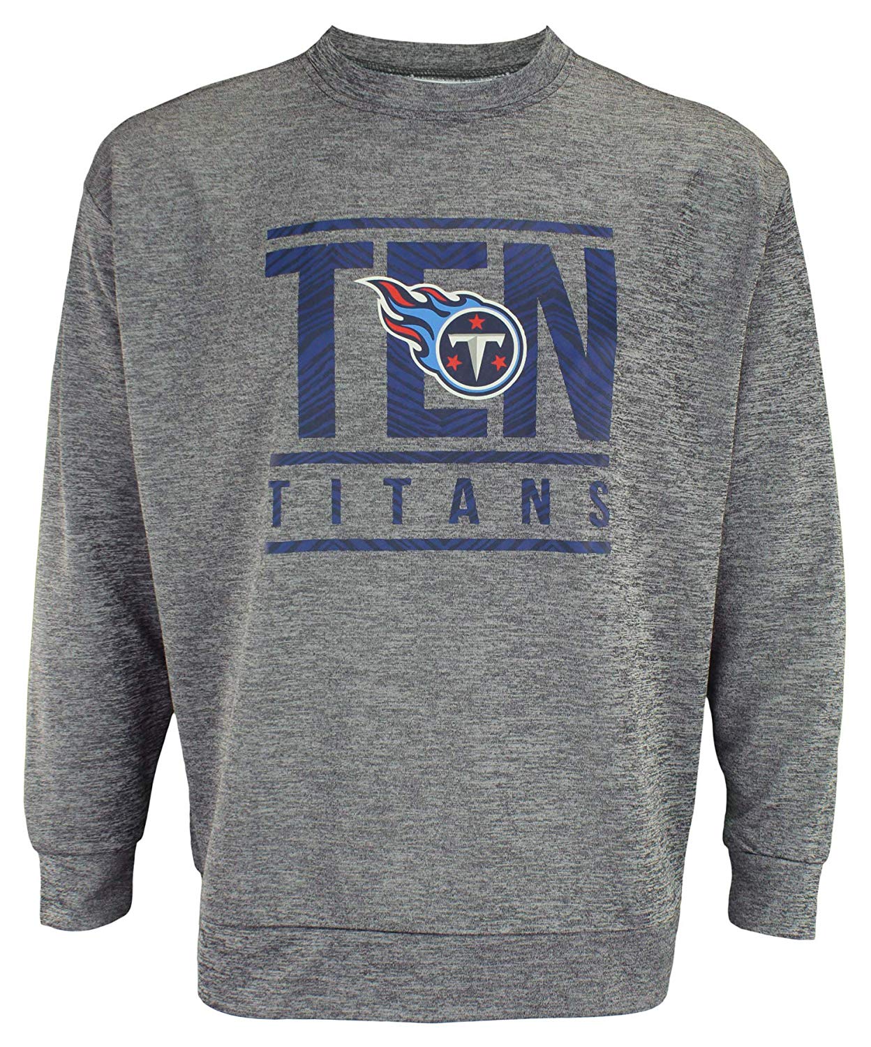 Zubaz NFL Tennessee Titans Men's Lightweight French Terry Crew Neck Sweatshirt