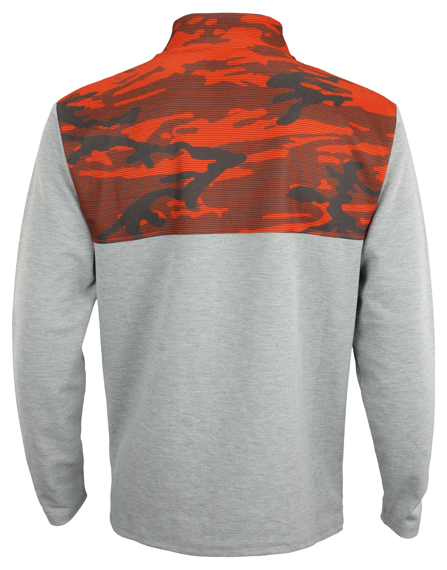 Zubaz NFL Men's Cleveland Browns Elevated 1/4 Zip Fleece Pullover With Camo Lines