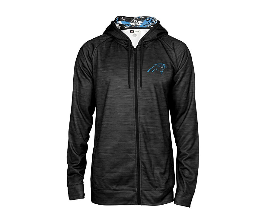 Zubaz Men's NFL Carolina Panthers Zip Up Hoodie With Camo Accents