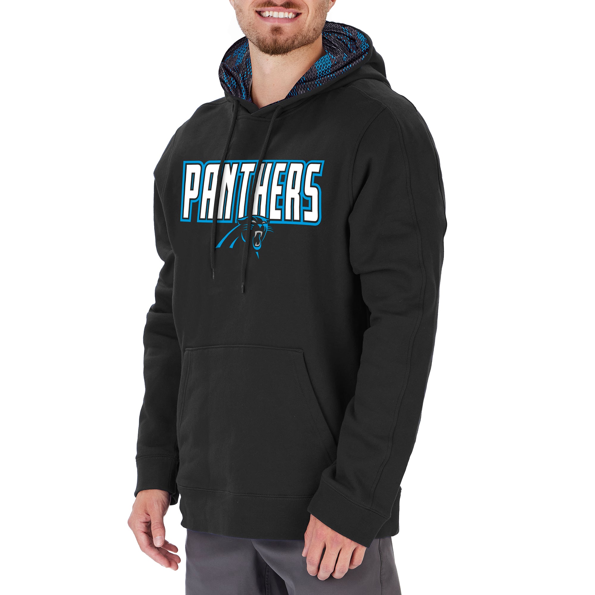 Zubaz Men's NFL Carolina Panthers Viper Print Hoodie