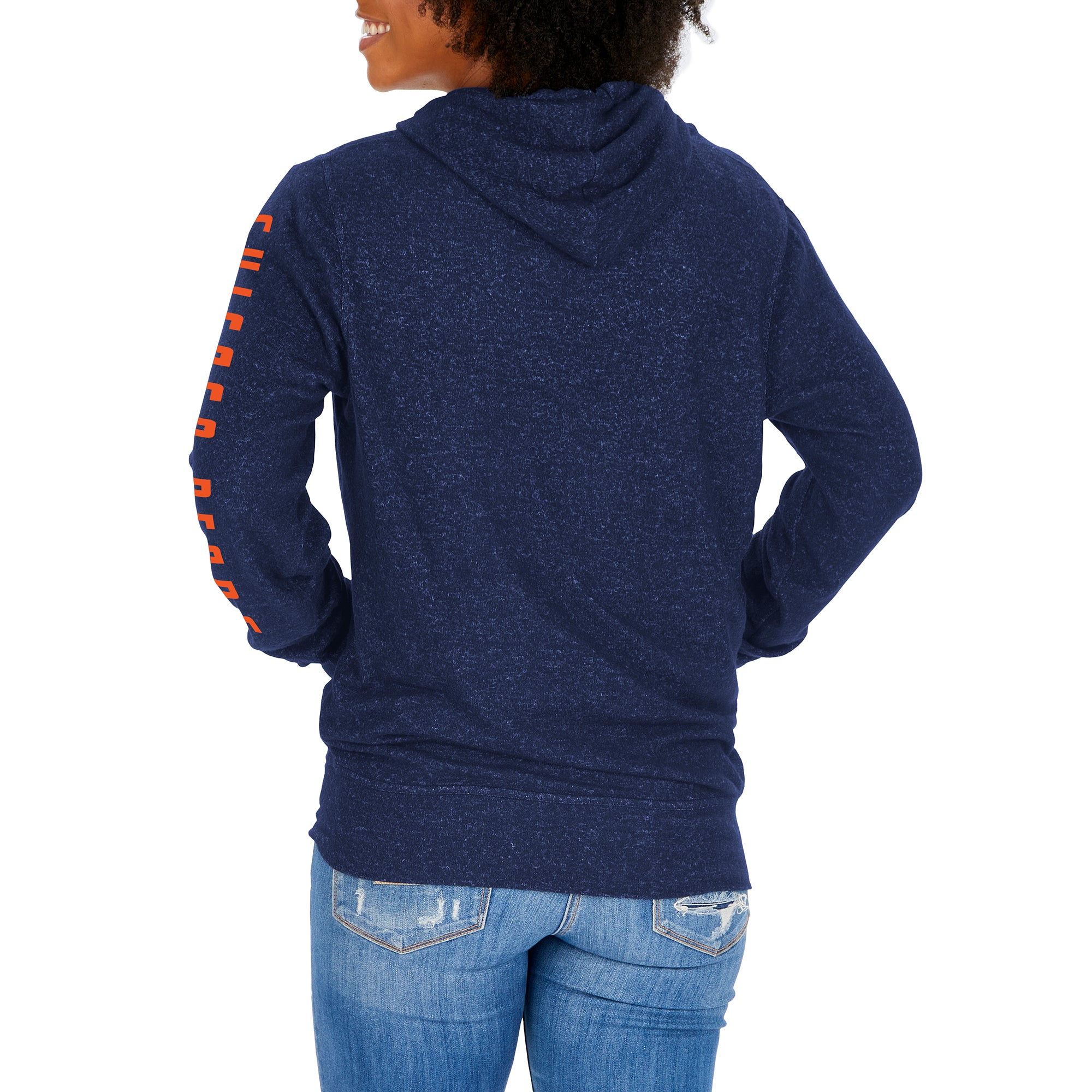 Zubaz NFL Women's Chicago Bears Marled Soft Pullover Hoodie