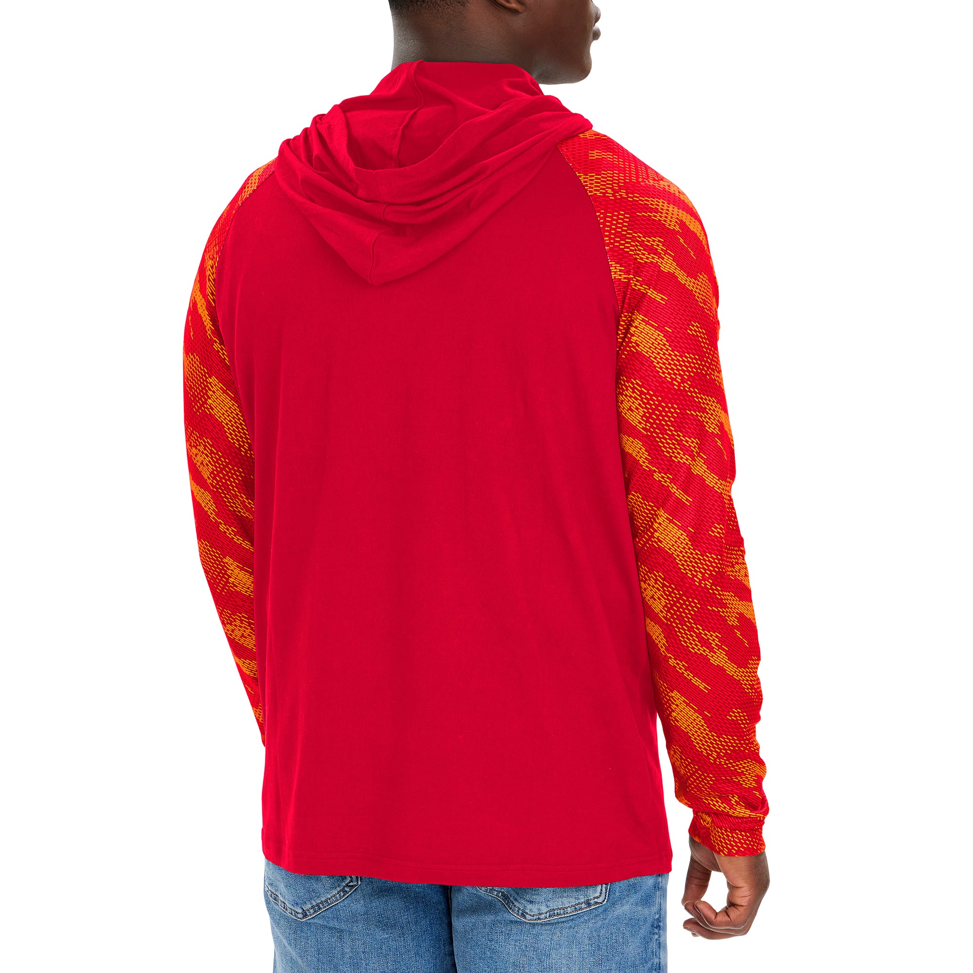 Zubaz NFL Men's Kansas City Chiefs Viper Print Pullover Hooded Sweatshirt