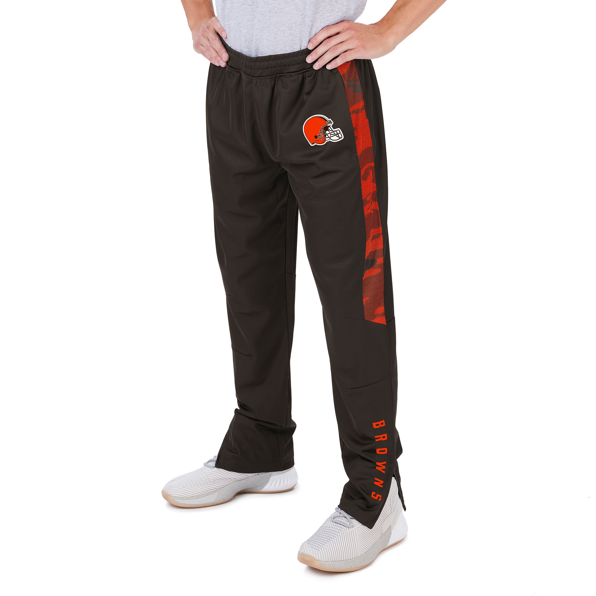 Zubaz NFL Men's Cleveland Browns Track Pants W/ Camo Lines Side Panels