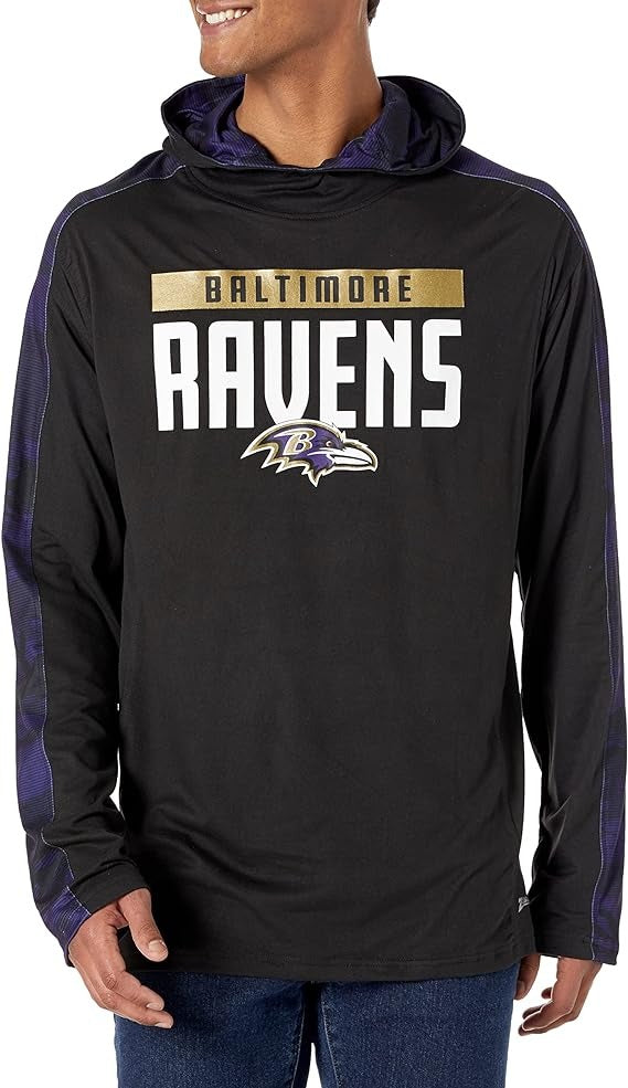 Zubaz NFL Men's Baltimore Ravens Lightweight Elevated Hoodie with Camo Accents