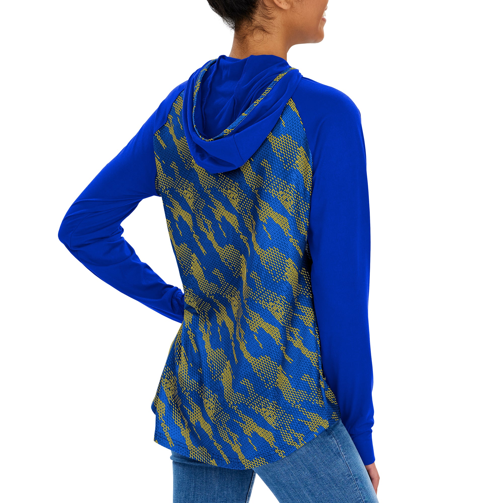 Zubaz Women's Los Angeles Rams Elevated Hoodie W/ Tonal Viper Print