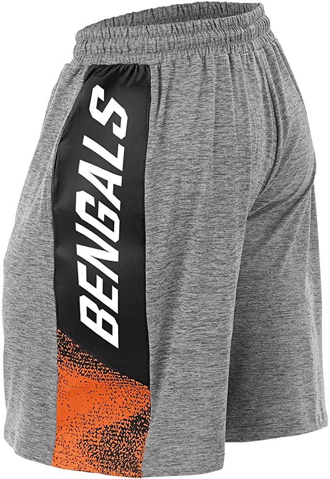 Zubaz NFL Football Mens Cincinnati Bengals Gray Space Dye Shorts