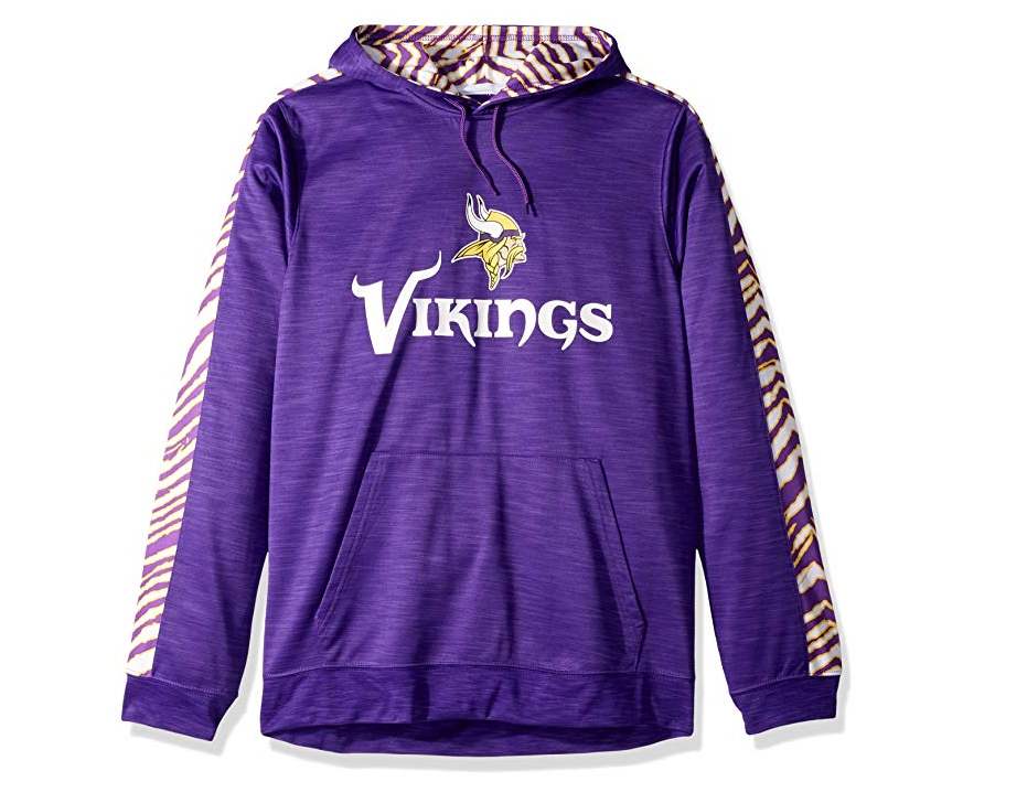 Zubaz Men's NFL Minnesota Vikings Pullover Hoodie With Zebra Accents