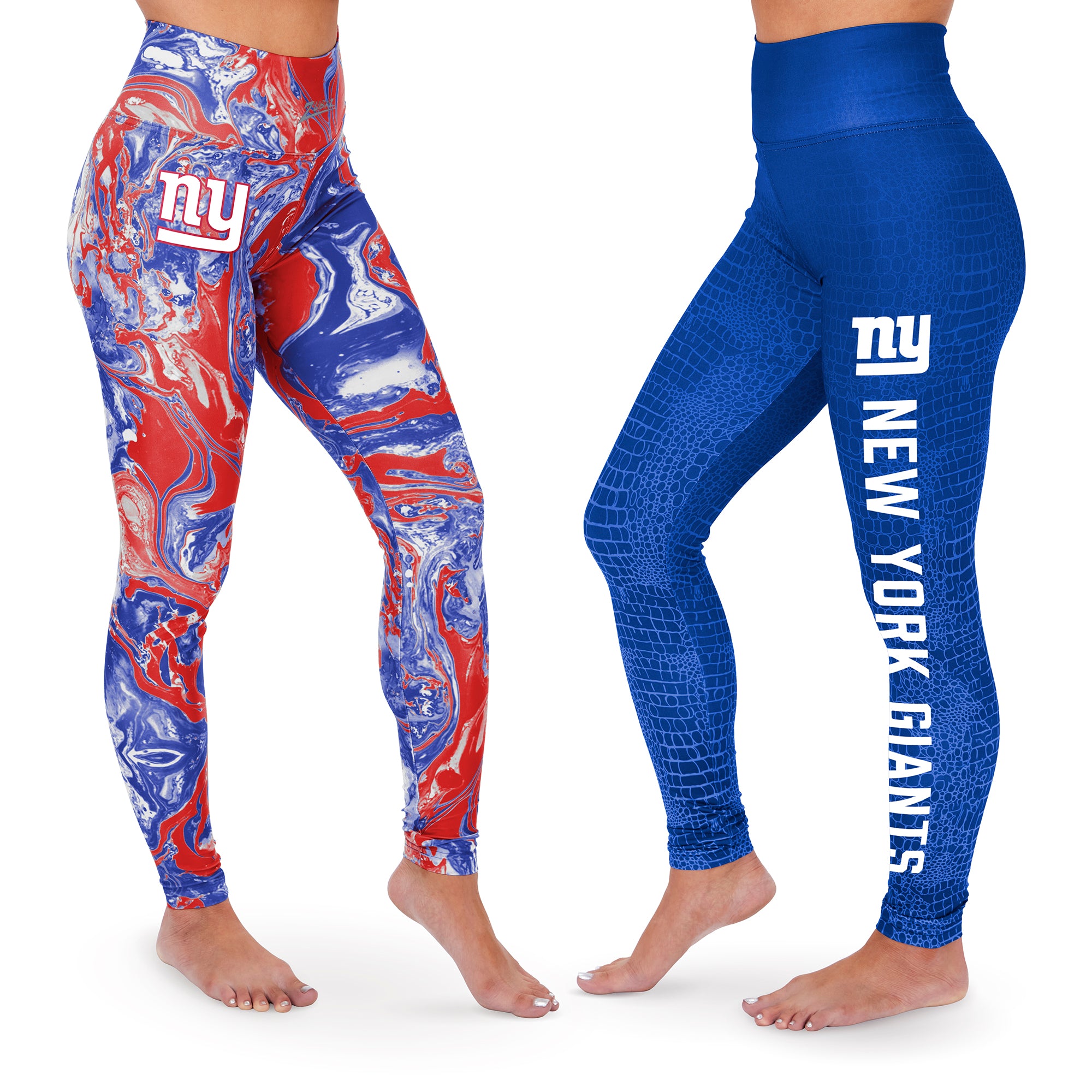 Zubaz NFL Women's New York Giants Swirl & Skin Fade 2 Pack Leggings