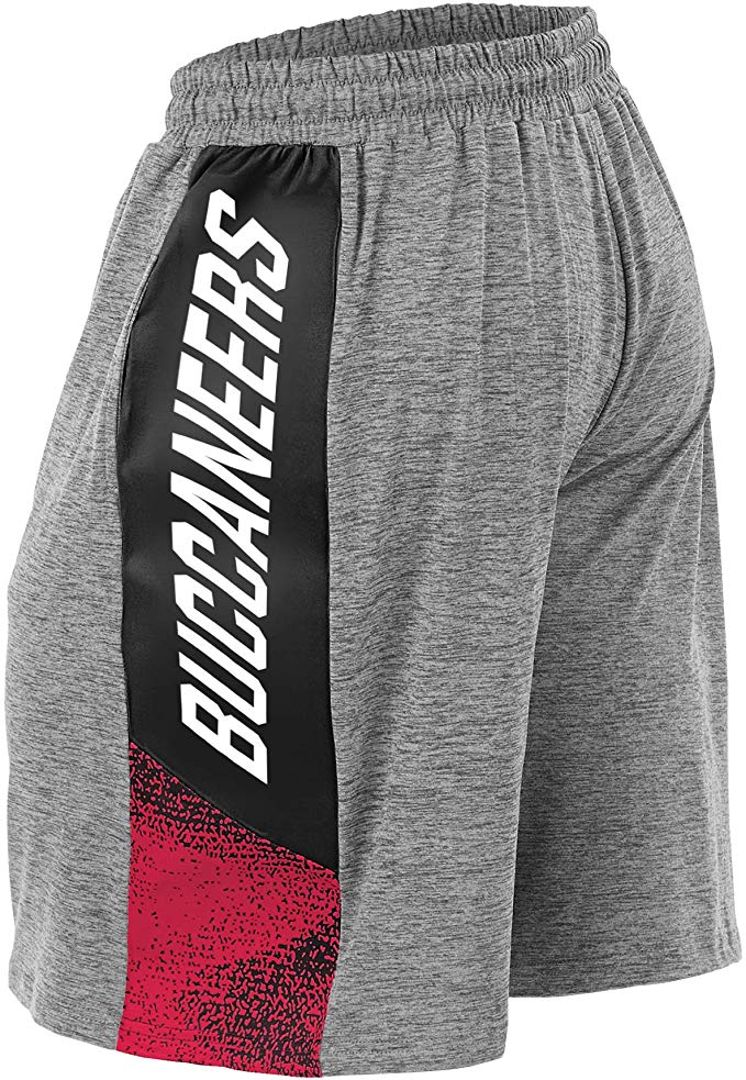 Zubaz NFL Football Mens Tampa Bay Buccaneers Gray Space Dye Shorts