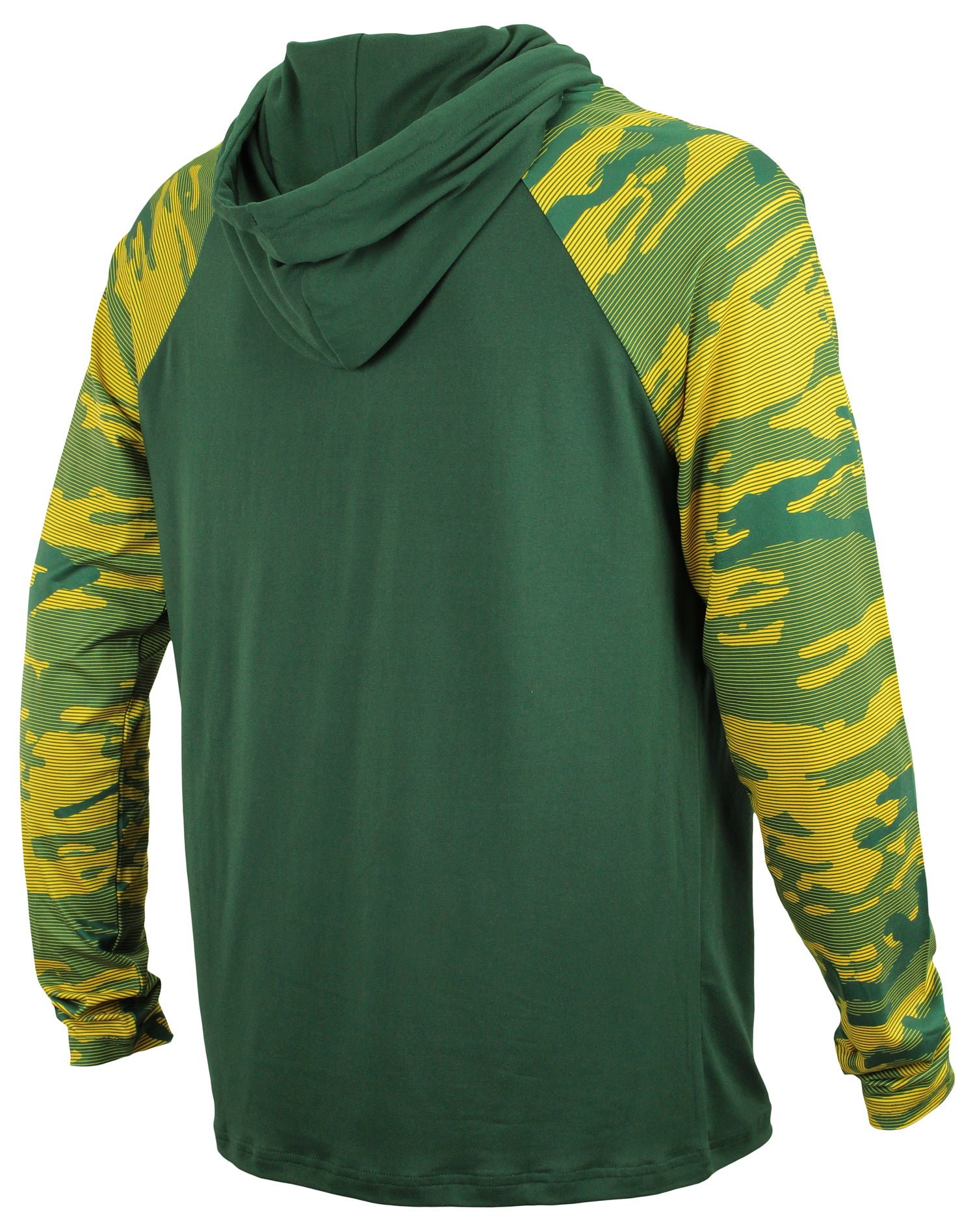 Zubaz NFL Men's Green Bay Packers Team Color Block 1/4 Zip Hoodie W/ Camo Lines