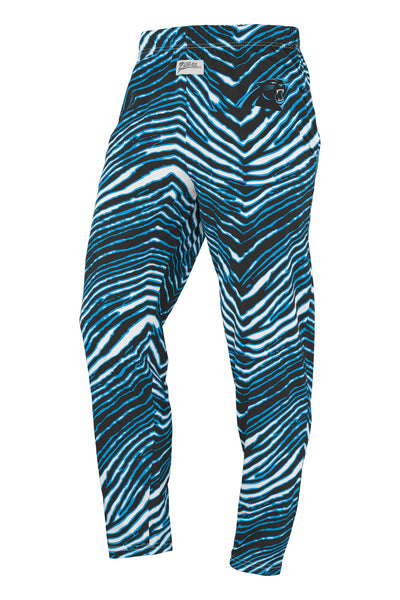 Kalos SportsModel Pants【ZeusSILVER】 Zubaz NFL Adult Unisex Z88 Zebra Pants, Carolina Panthers