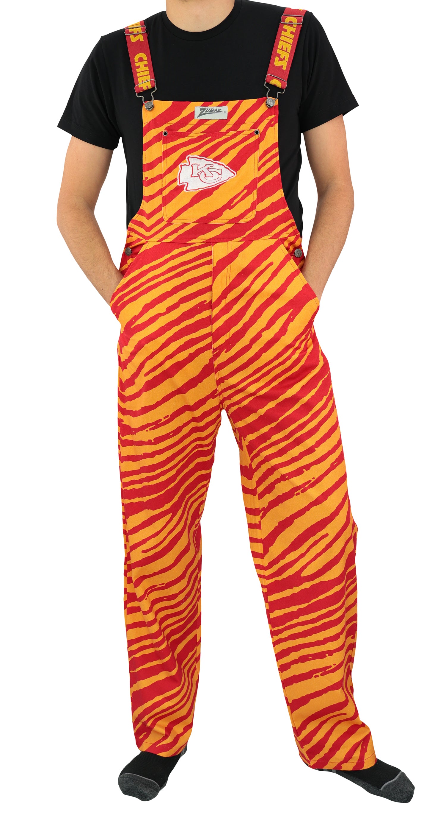 Zubaz NFL Unisex Zebra Lightweight Bib, Kansas City Chiefs