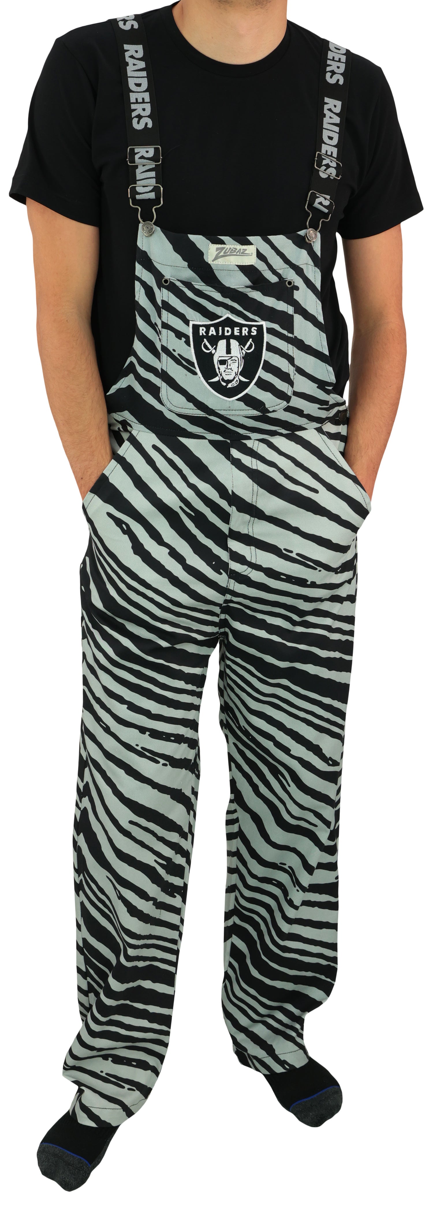 Zubaz NFL Unisex Zebra Lightweight Bib, Las Vegas Raiders