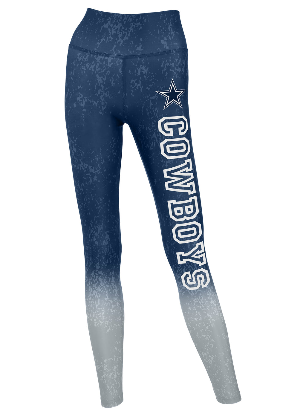 Zubaz NFL Women's Distressed Gradient Leggings with Team Wordmark Dall