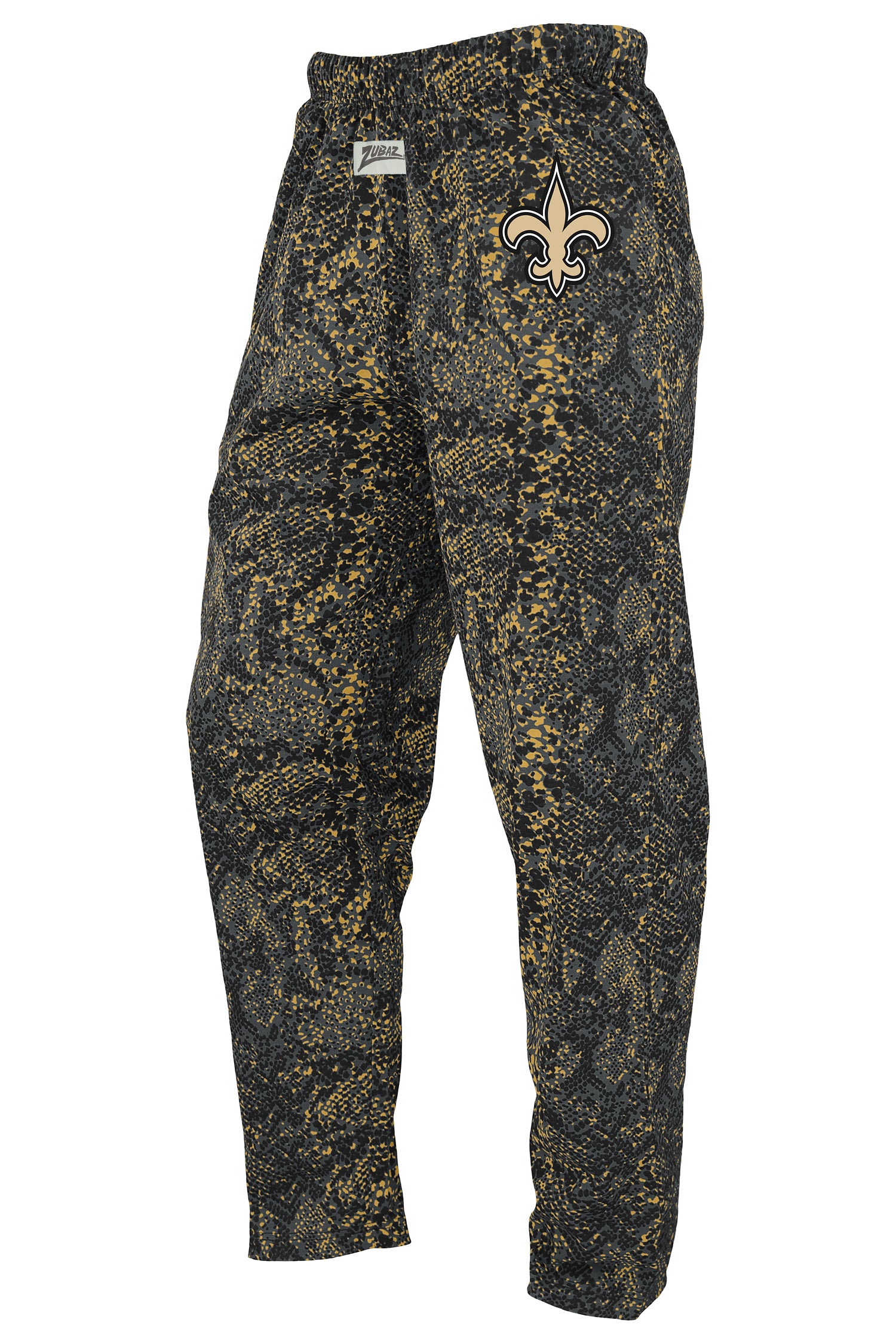 Zubaz NFL Unisex Z88 Screen Print Post Pant, New Orleans Saints