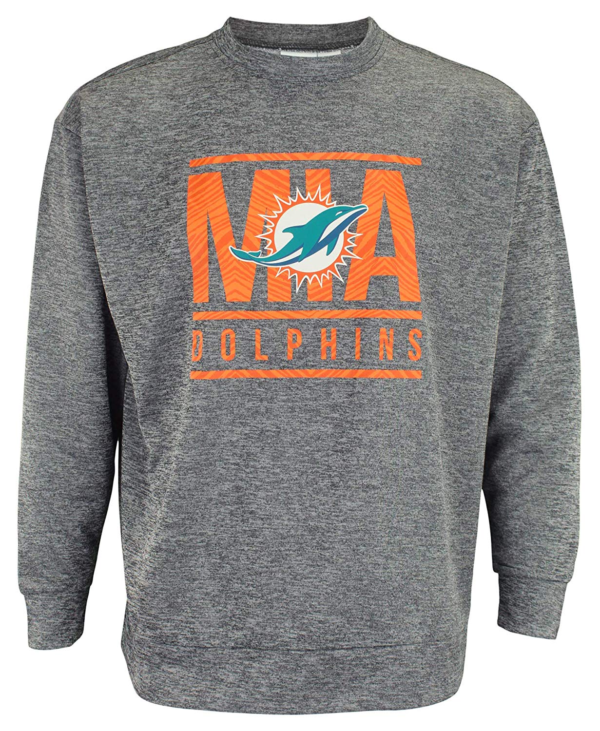 Zubaz NFL Miami Dolphins Men's Lightweight French Terry Crew Neck Sweatshirt