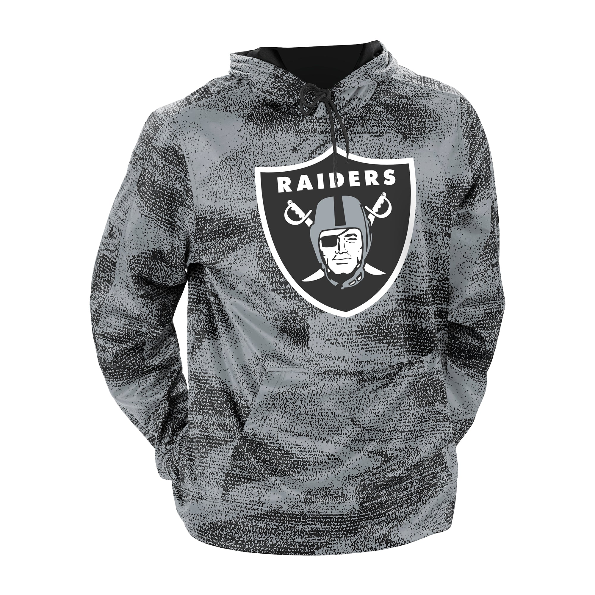 Zubaz NFL Men's Las Vegas Raiders Static Waves With Team Primary Logo Hoodie