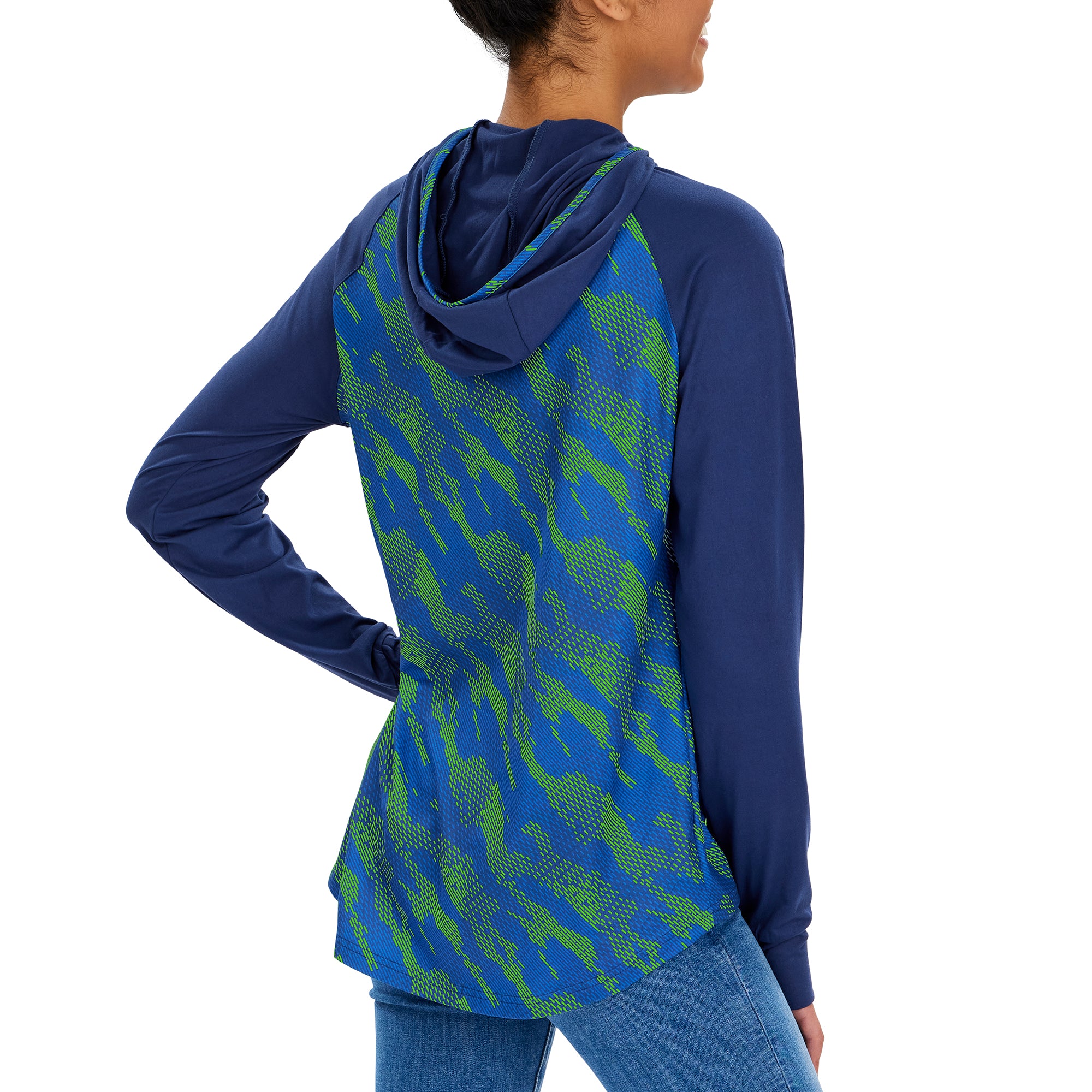 Zubaz NFL Women's Seattle Seahawks Elevated Hoodie W/ Team Color Viper Print