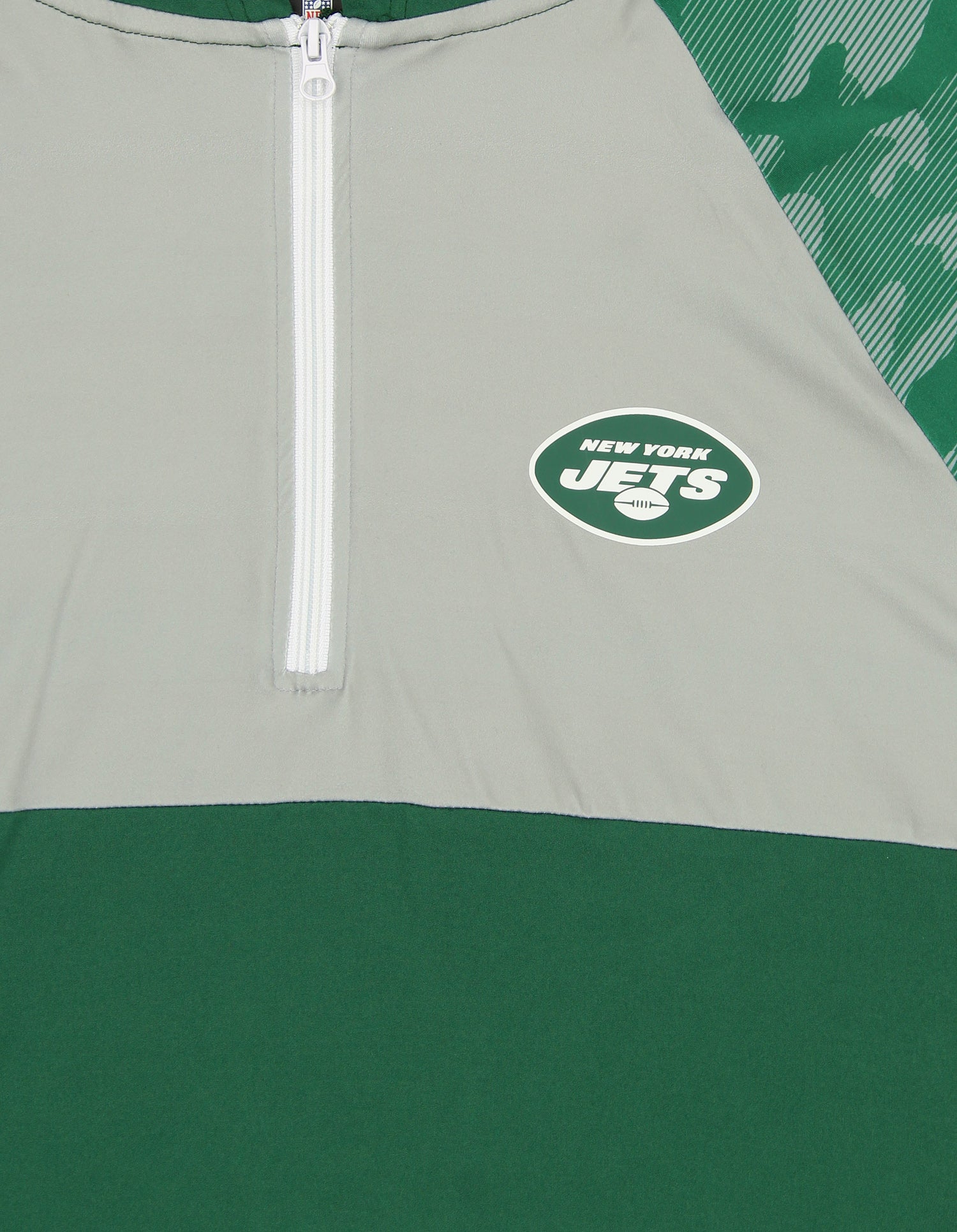 Zubaz NFL Men's New York Jets Team Color Block 1/4 Zip Hoodie W/ Camo Lines