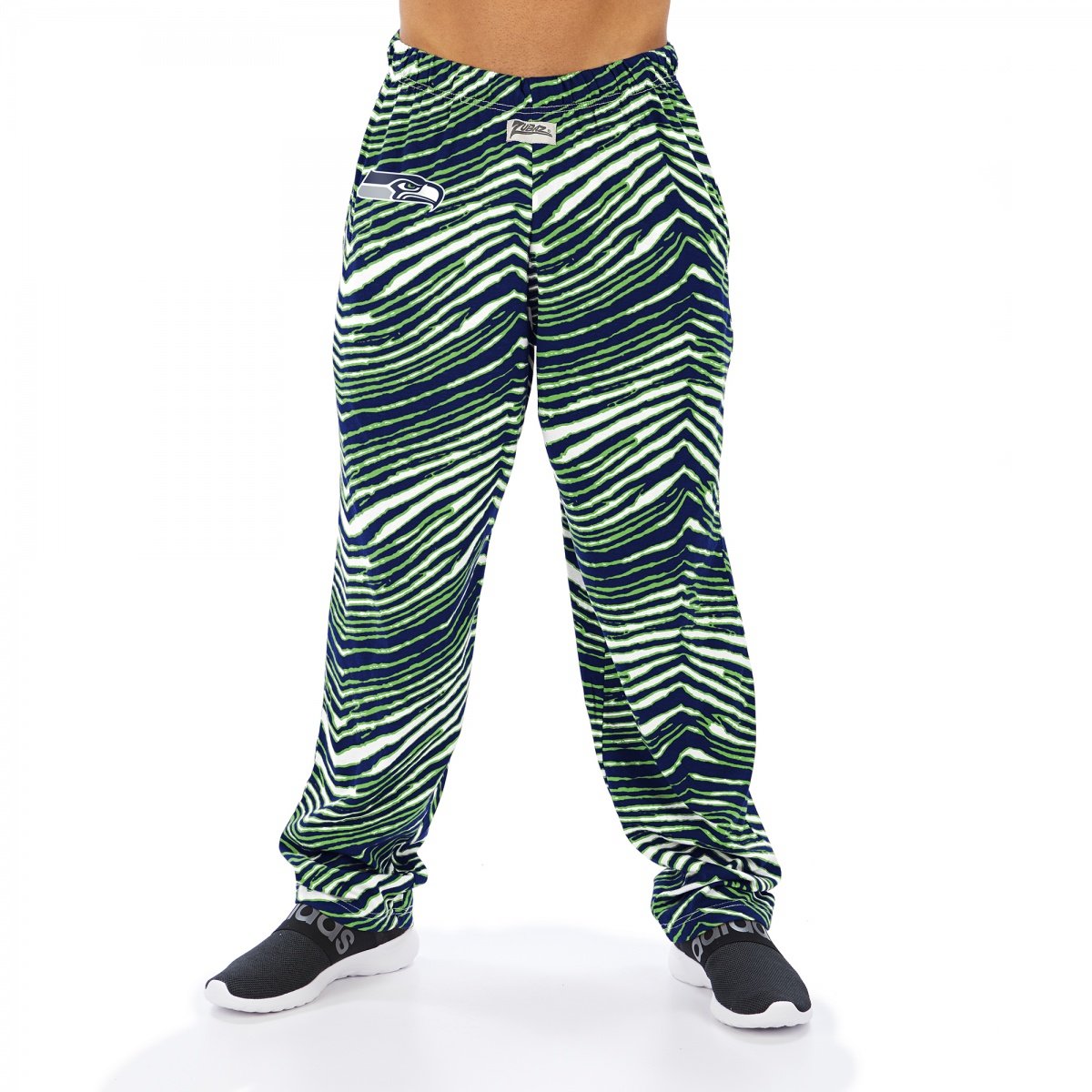 Zubaz NFL Men's Seattle Seahawks Classic Zebra Print Team Logo Pants