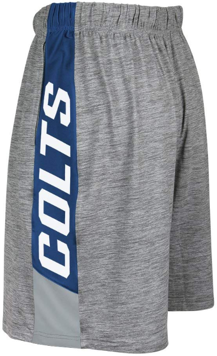 Zubaz NFL Football Men's Indianapolis Colts Tonal Gray Space Dye W/Solid Stripe Shorts