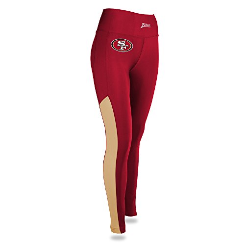 Zubaz NFL Women’s San Francisco 49ers Solid Color Team Logo Leggings