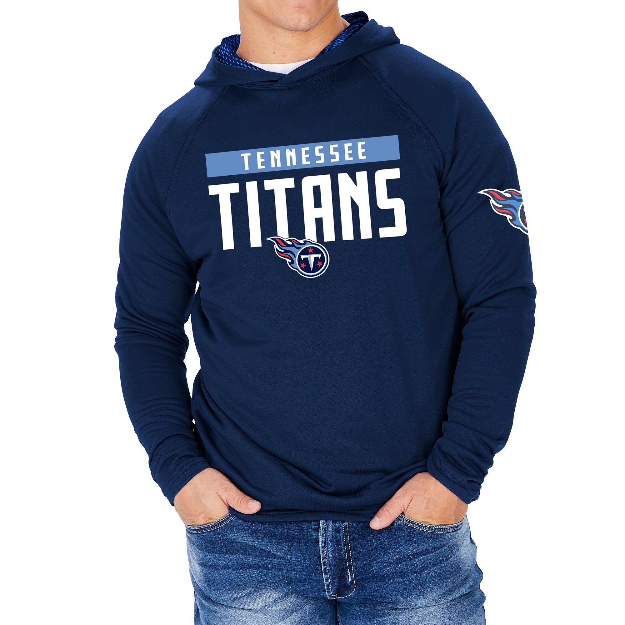 Zubaz NFL Tennessee Titans Men's Team Color Viper Print Detail Hoodie