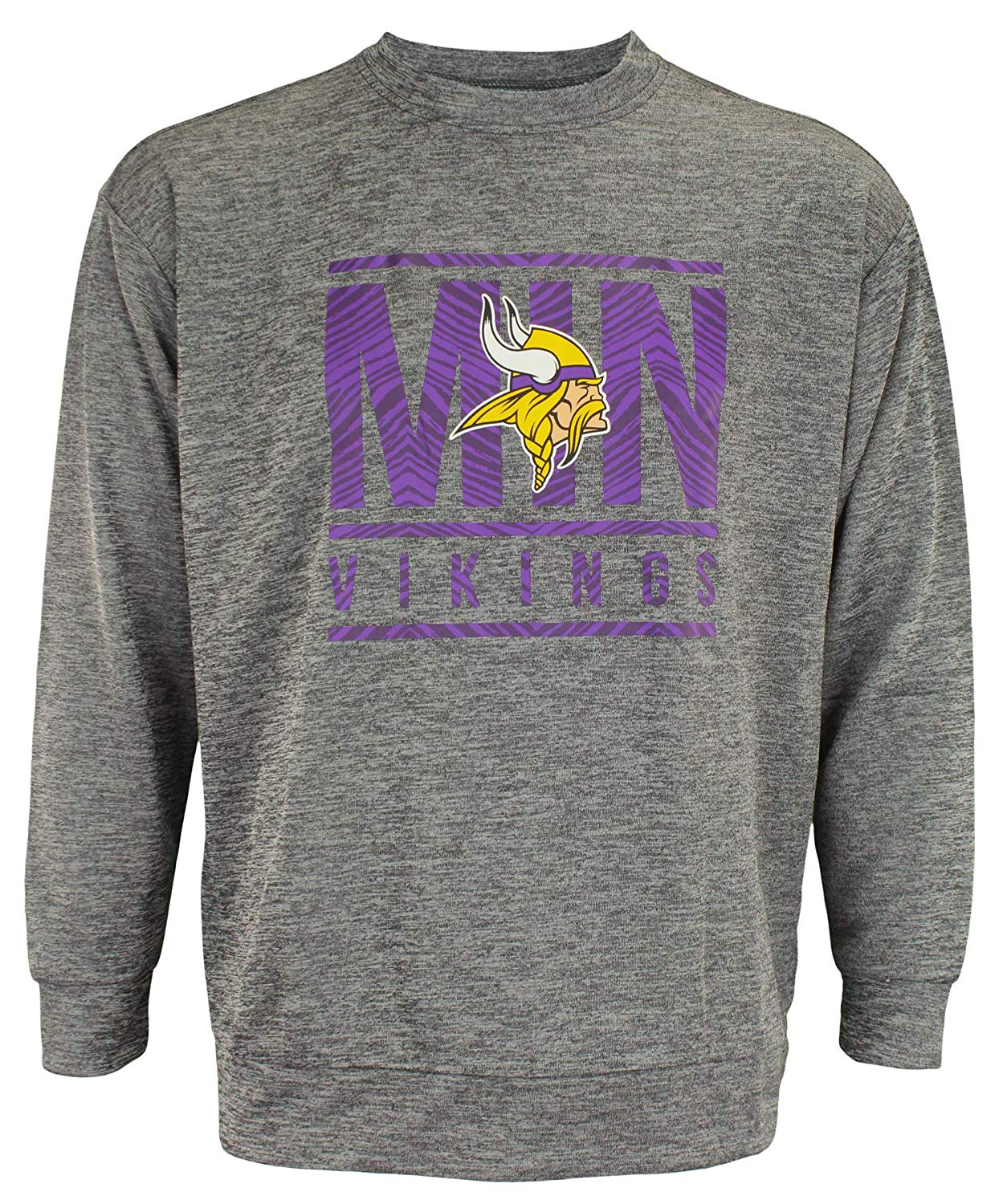 Zubaz NFL Minnesota Vikings Men's Lightweight French Terry Crew Neck Sweatshirt