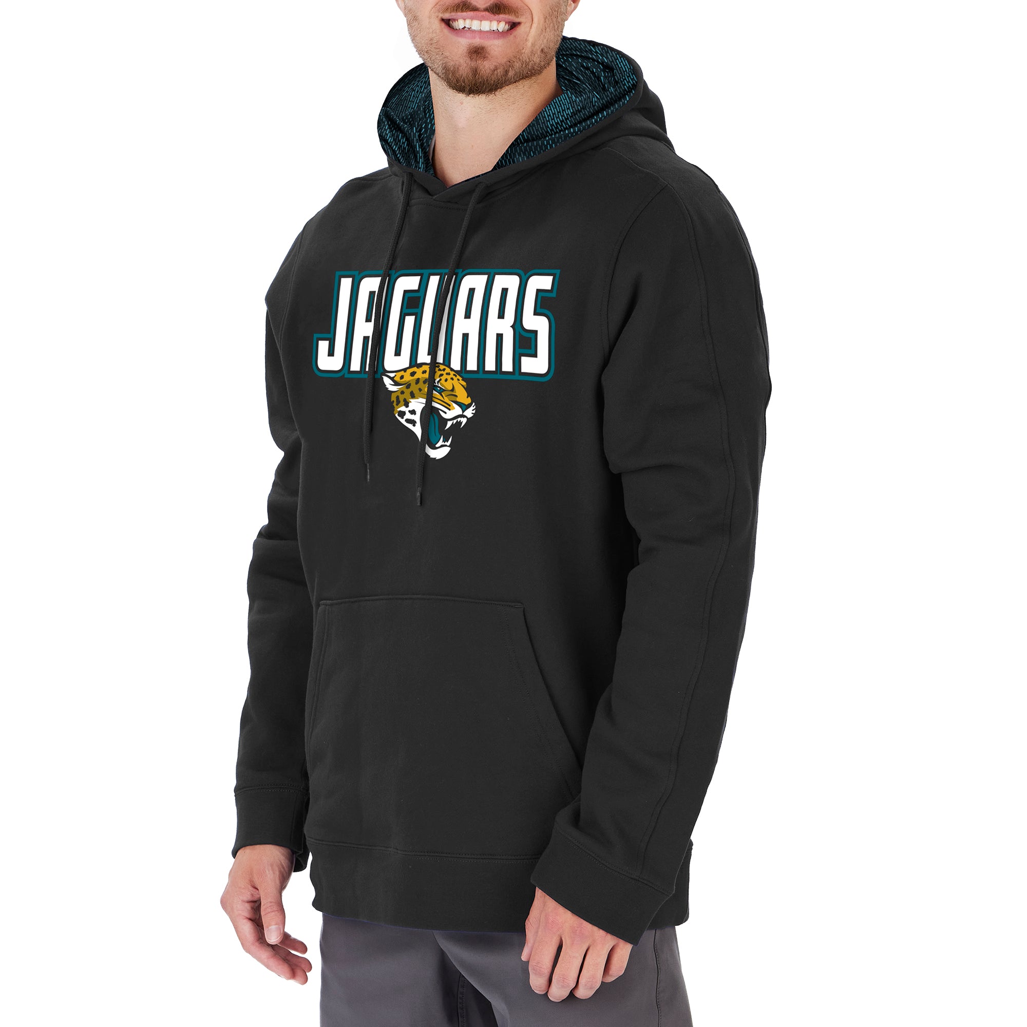 Zubaz Men's NFL Jacksonville Jaguars Viper Print Hoodie