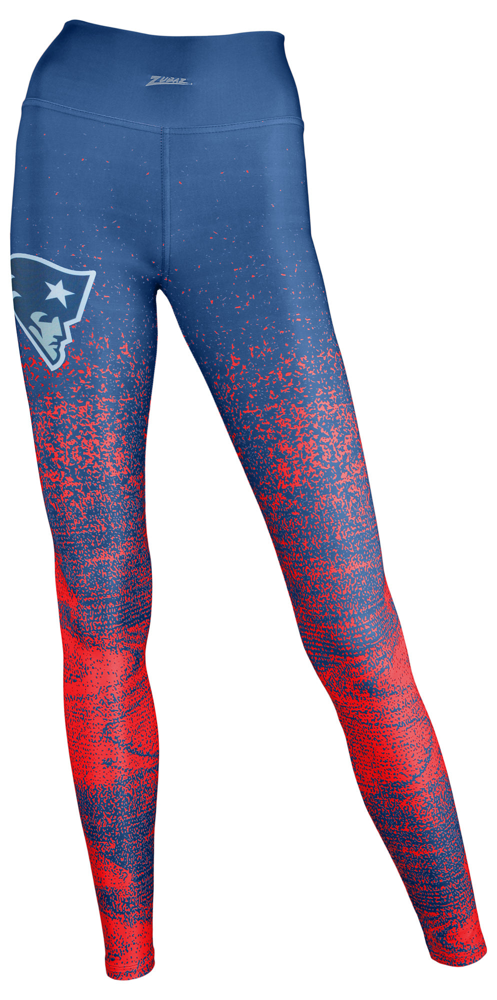 Zubaz NFL Women's New England Patriots Static Fade Legging, Navy Blue/Red