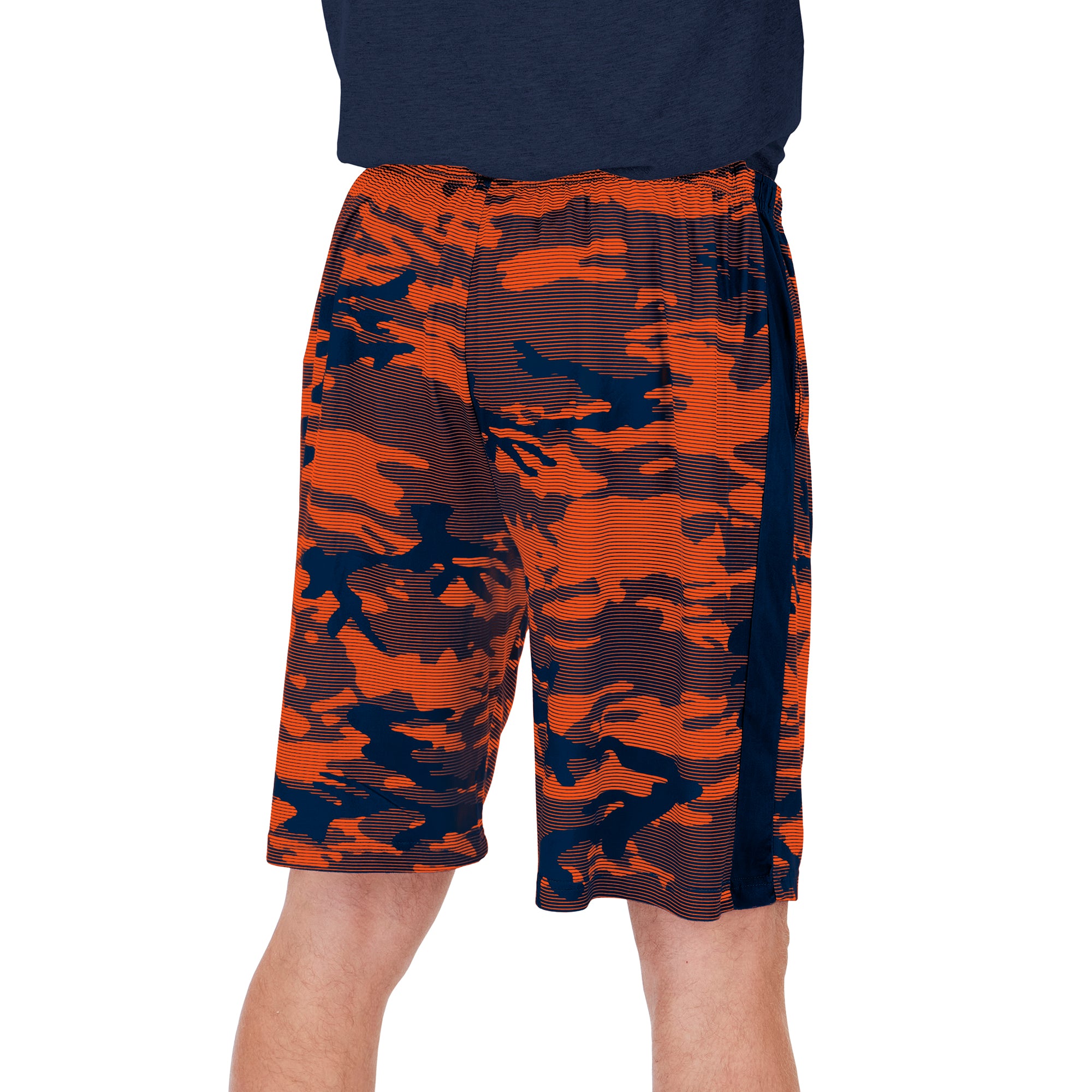 Zubaz Men's NFL Denver Broncos Lightweight Camo Lines Shorts with Logo