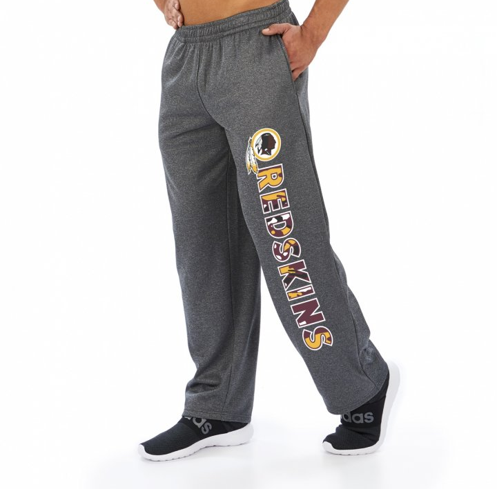 Zubaz NFL Men's Washington Poly Fleece Dark Heather Gray Sweatpants